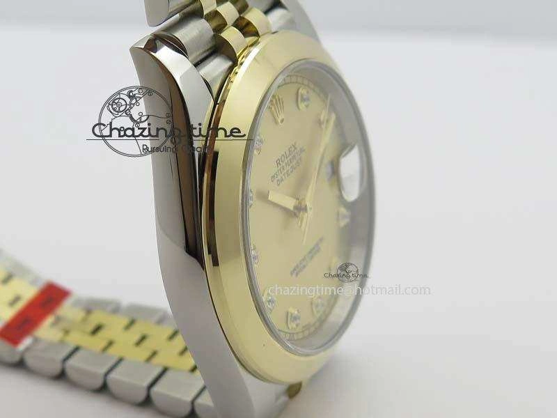 Chic DateJust 41mm 126333 Noob 1:1 Best Edition YG Wrapped YG Dial Diamond On SS YG Jubilee Bracelet A 3763