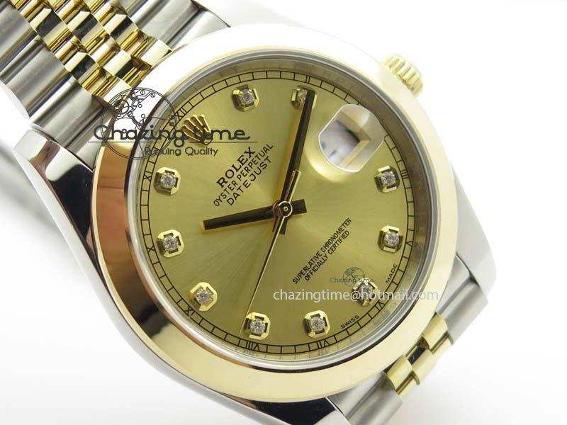 Chic DateJust 41mm 126333 Noob 1:1 Best Edition YG Wrapped YG Dial Diamond On SS YG Jubilee Bracelet A 3763