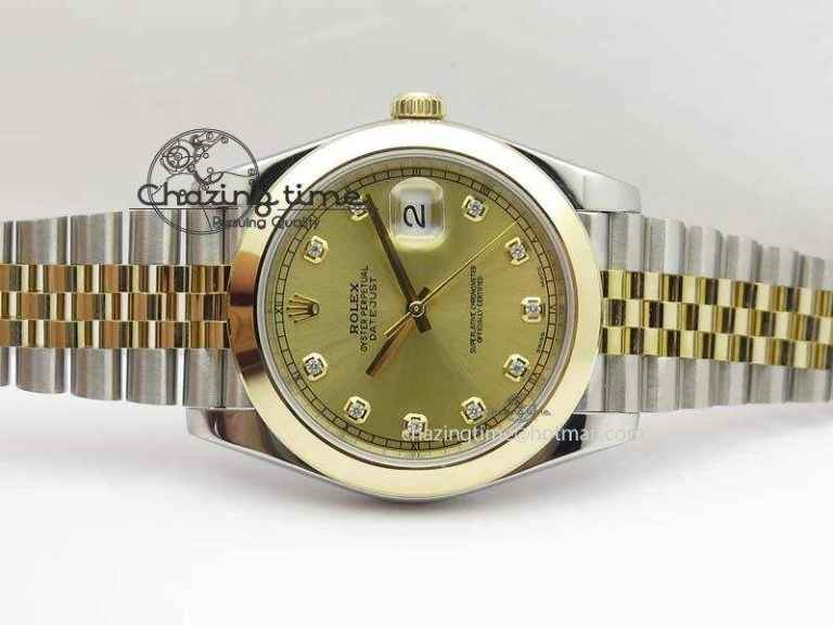 Chic DateJust 41mm 126333 Noob 1:1 Best Edition YG Wrapped YG Dial Diamond On SS YG Jubilee Bracelet A 3763