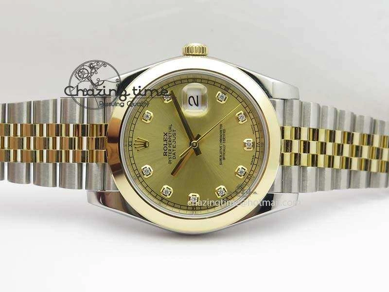 Chic DateJust 41mm 126333 Noob 1:1 Best Edition YG Wrapped YG Dial Diamond On SS YG Jubilee Bracelet A 3763