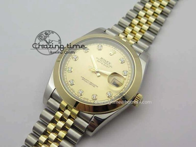 Chic DateJust 41mm 126333 Noob 1:1 Best Edition YG Wrapped YG Dial Diamond On SS YG Jubilee Bracelet A 3763