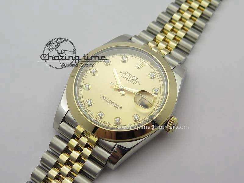 Chic DateJust 41mm 126333 Noob 1:1 Best Edition YG Wrapped YG Dial Diamond On SS YG Jubilee Bracelet A 3763