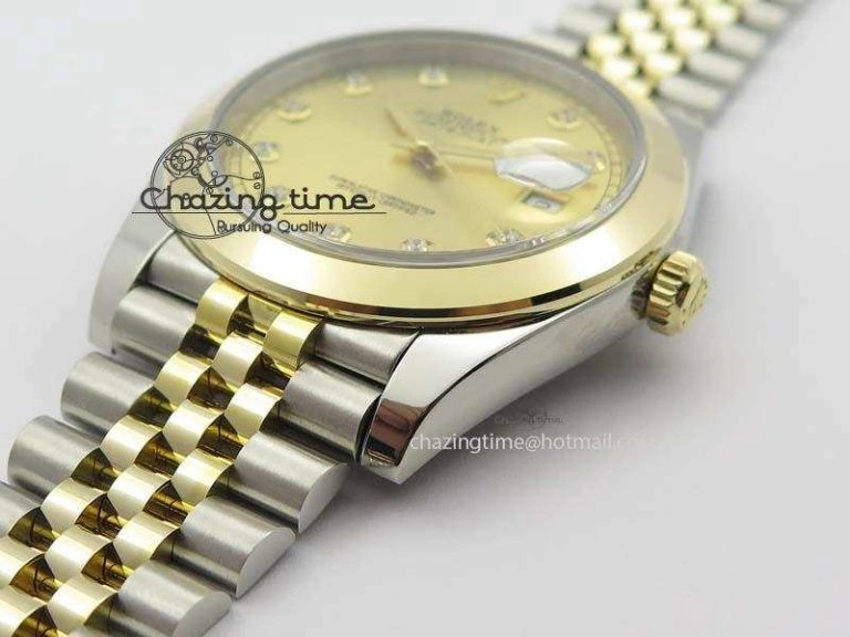 Chic DateJust 41mm 126333 Noob 1:1 Best Edition YG Wrapped YG Dial Diamond On SS YG Jubilee Bracelet A 3763