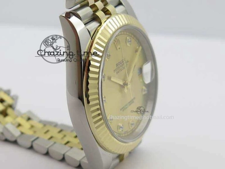 SoftTouch DateJust 41mm 126333 Noob 1:1 Best Edition YG Wrapped YG Dial Diamond On SS YG Jubilee Bracelet A 3756