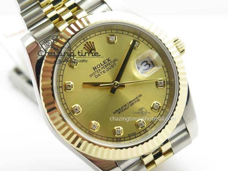 SoftTouch DateJust 41mm 126333 Noob 1:1 Best Edition YG Wrapped YG Dial Diamond On SS YG Jubilee Bracelet A 3756