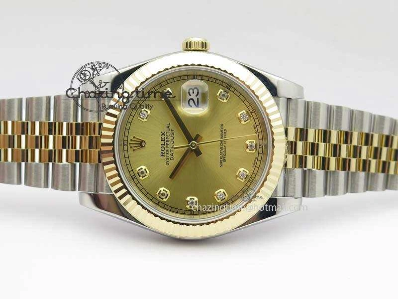 SoftTouch DateJust 41mm 126333 Noob 1:1 Best Edition YG Wrapped YG Dial Diamond On SS YG Jubilee Bracelet A 3756