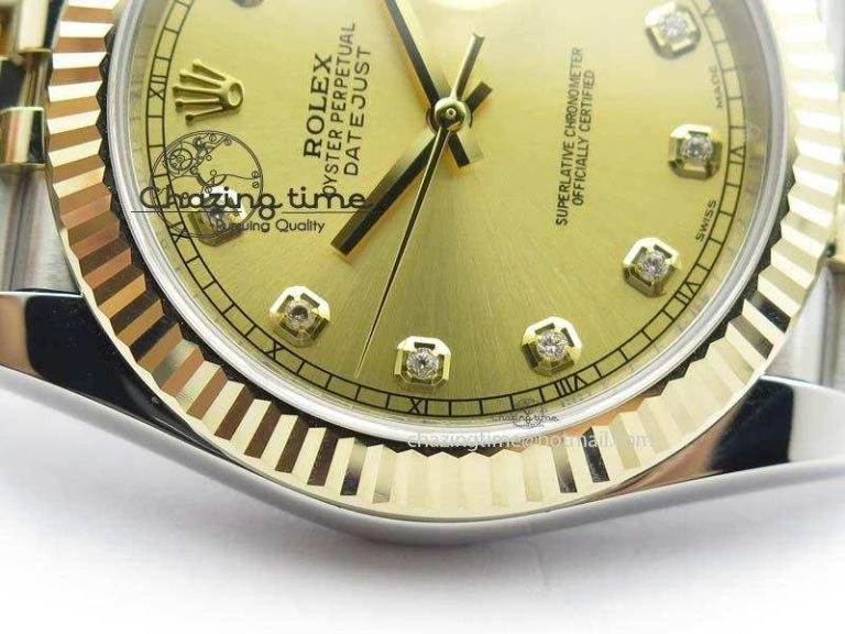 SoftTouch DateJust 41mm 126333 Noob 1:1 Best Edition YG Wrapped YG Dial Diamond On SS YG Jubilee Bracelet A 3756