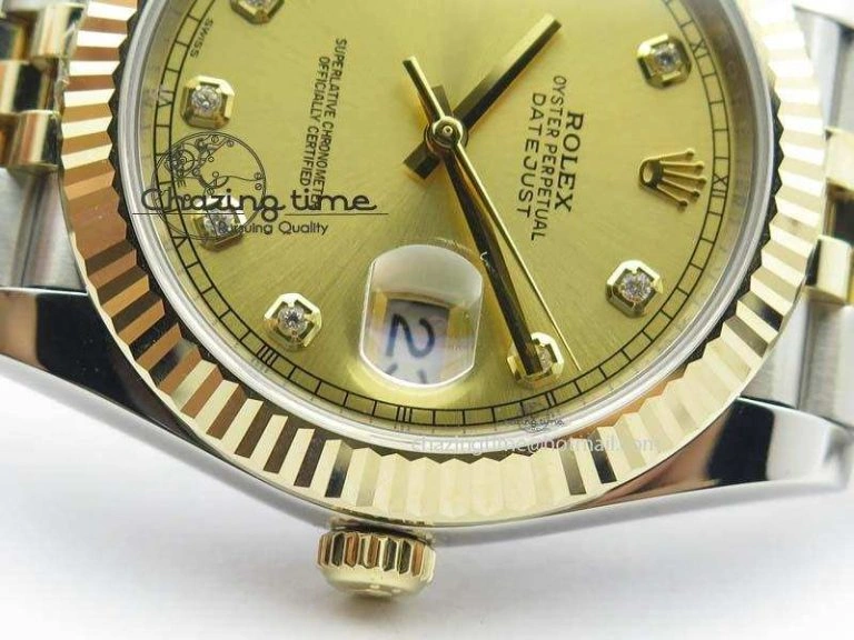 SoftTouch DateJust 41mm 126333 Noob 1:1 Best Edition YG Wrapped YG Dial Diamond On SS YG Jubilee Bracelet A 3756
