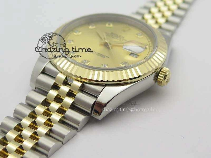 SoftTouch DateJust 41mm 126333 Noob 1:1 Best Edition YG Wrapped YG Dial Diamond On SS YG Jubilee Bracelet A 3756