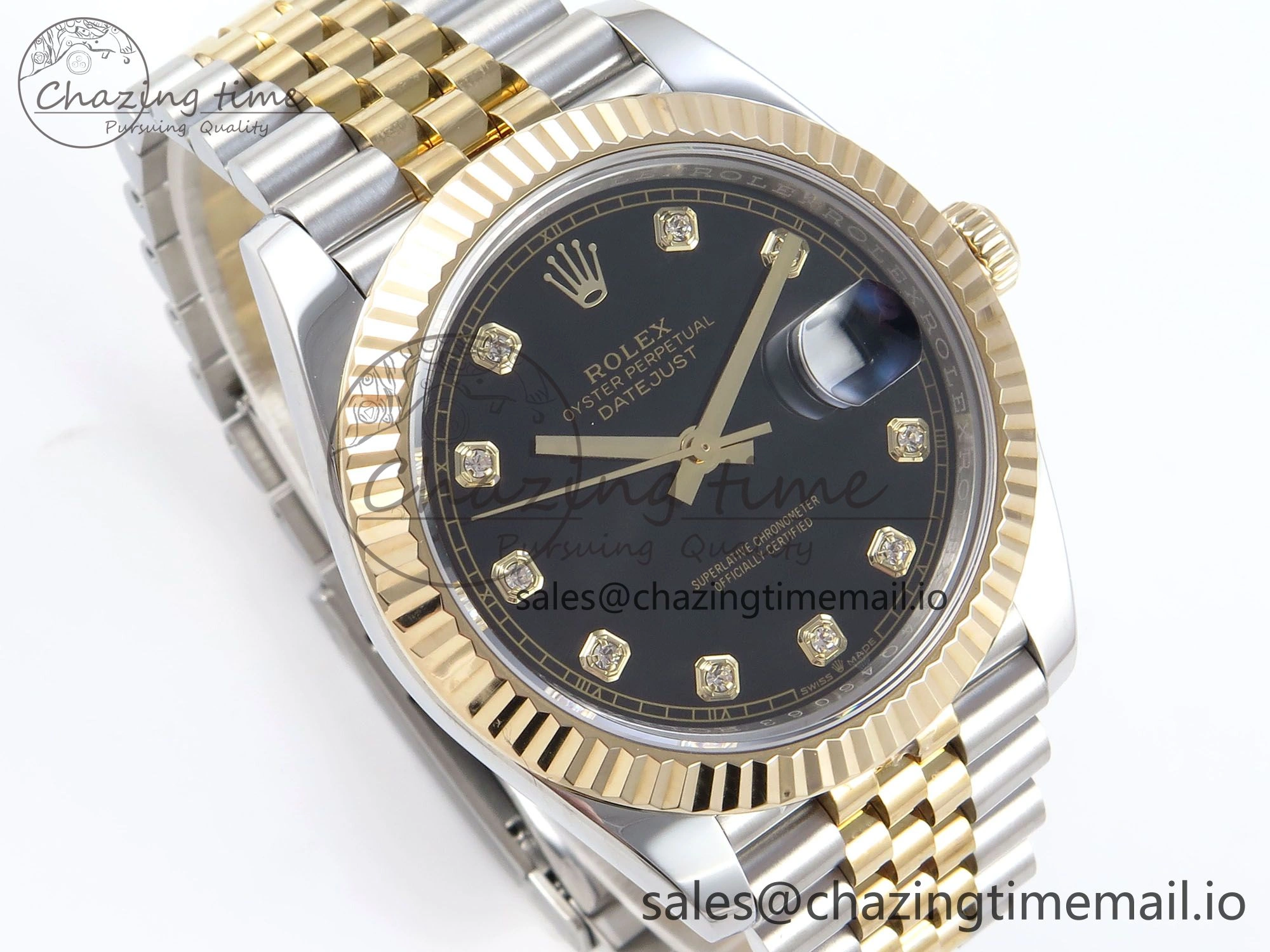 DateJust 41mm 126333 SS YG 3EF 1:1 Best Edition Black Diamond Dial on SS YG Jubilee Bracelet SA Attractive 300