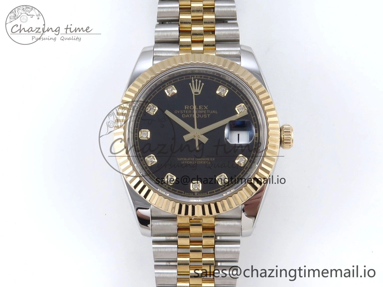 DateJust 41mm 126333 SS YG 3EF 1:1 Best Edition Black Diamond Dial on SS YG Jubilee Bracelet SA Attractive 300