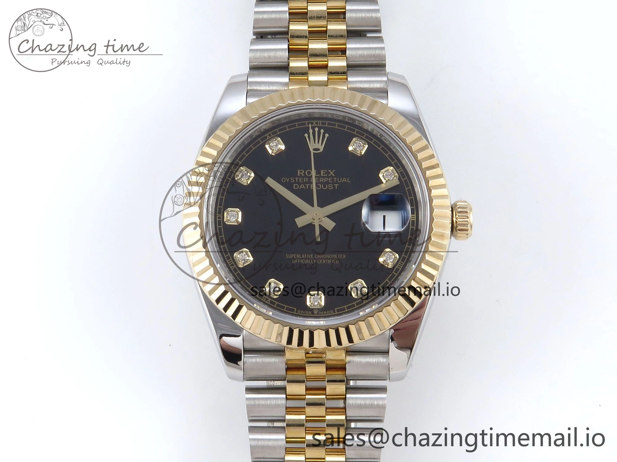 DateJust 41mm 126333 SS YG 3EF 1:1 Best Edition Black Diamond Dial on SS YG Jubilee Bracelet SA Attractive 300