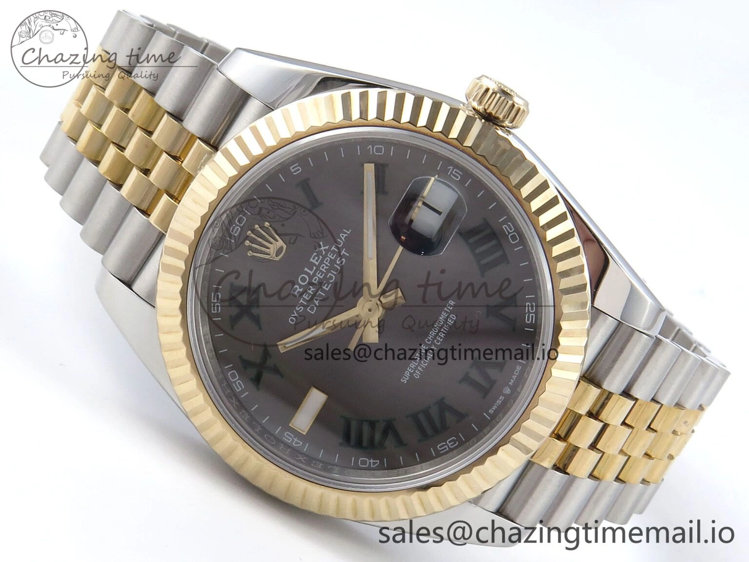 Effortless DateJust 41mm 126333 SS YG 3EF 1:1 Best Edition Gray Roman Dial on SS YG Jubilee Bracelet SA 302