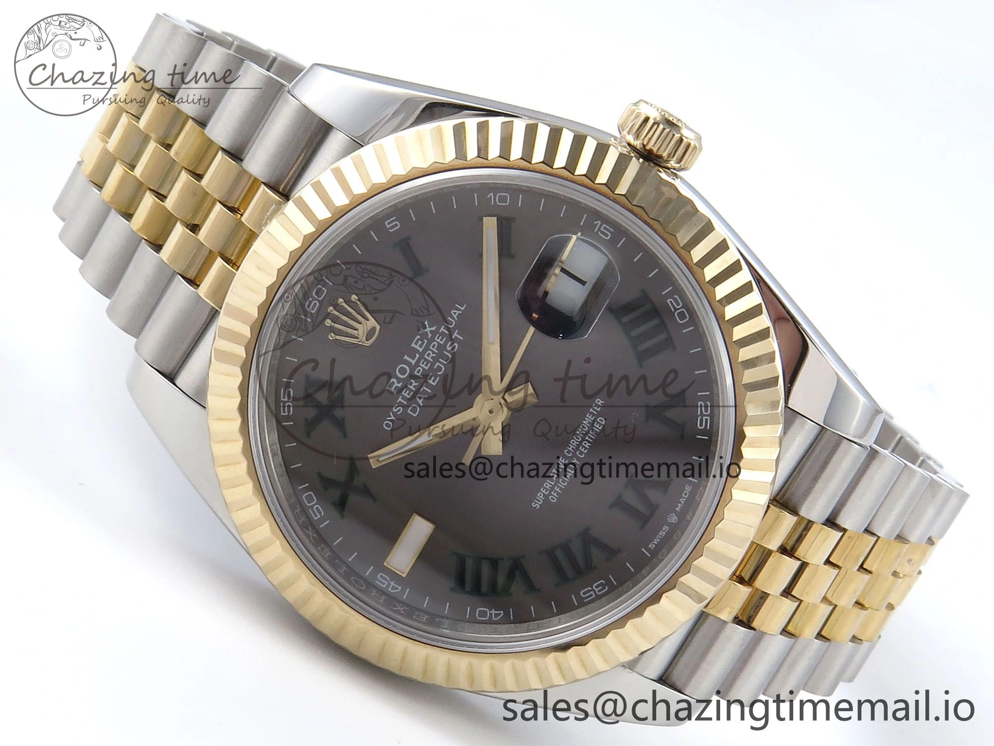 Effortless DateJust 41mm 126333 SS YG 3EF 1:1 Best Edition Gray Roman Dial on SS YG Jubilee Bracelet SA 302