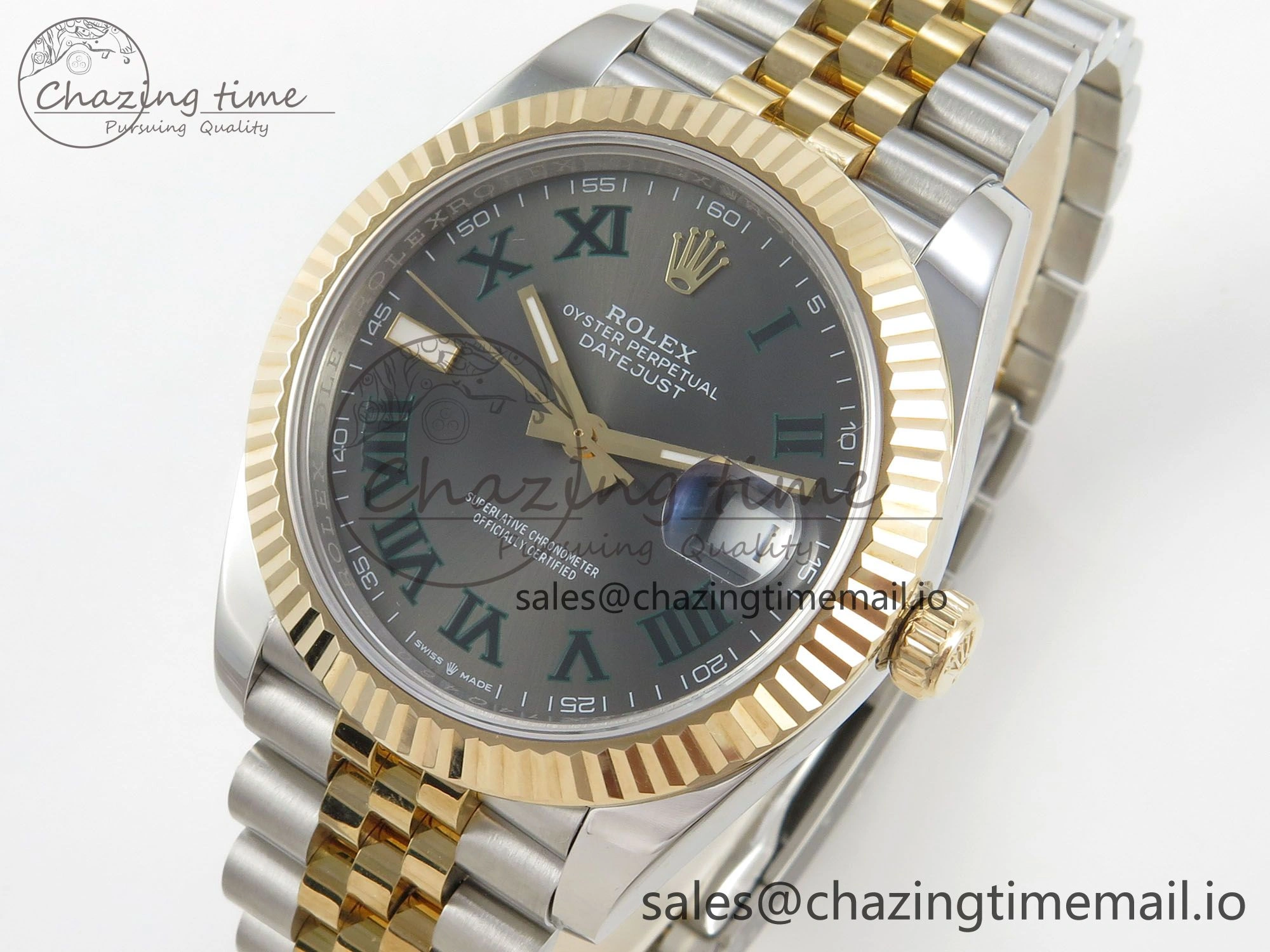Effortless DateJust 41mm 126333 SS YG 3EF 1:1 Best Edition Gray Roman Dial on SS YG Jubilee Bracelet SA 302