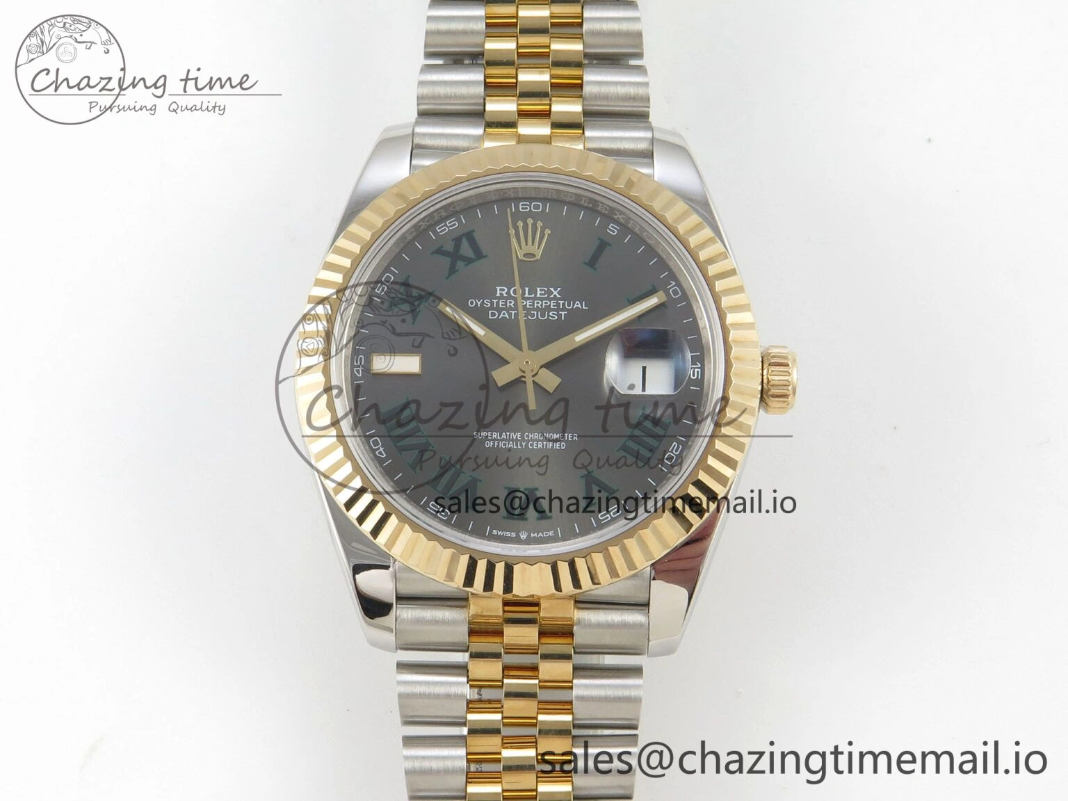 Effortless DateJust 41mm 126333 SS YG 3EF 1:1 Best Edition Gray Roman Dial on SS YG Jubilee Bracelet SA 302
