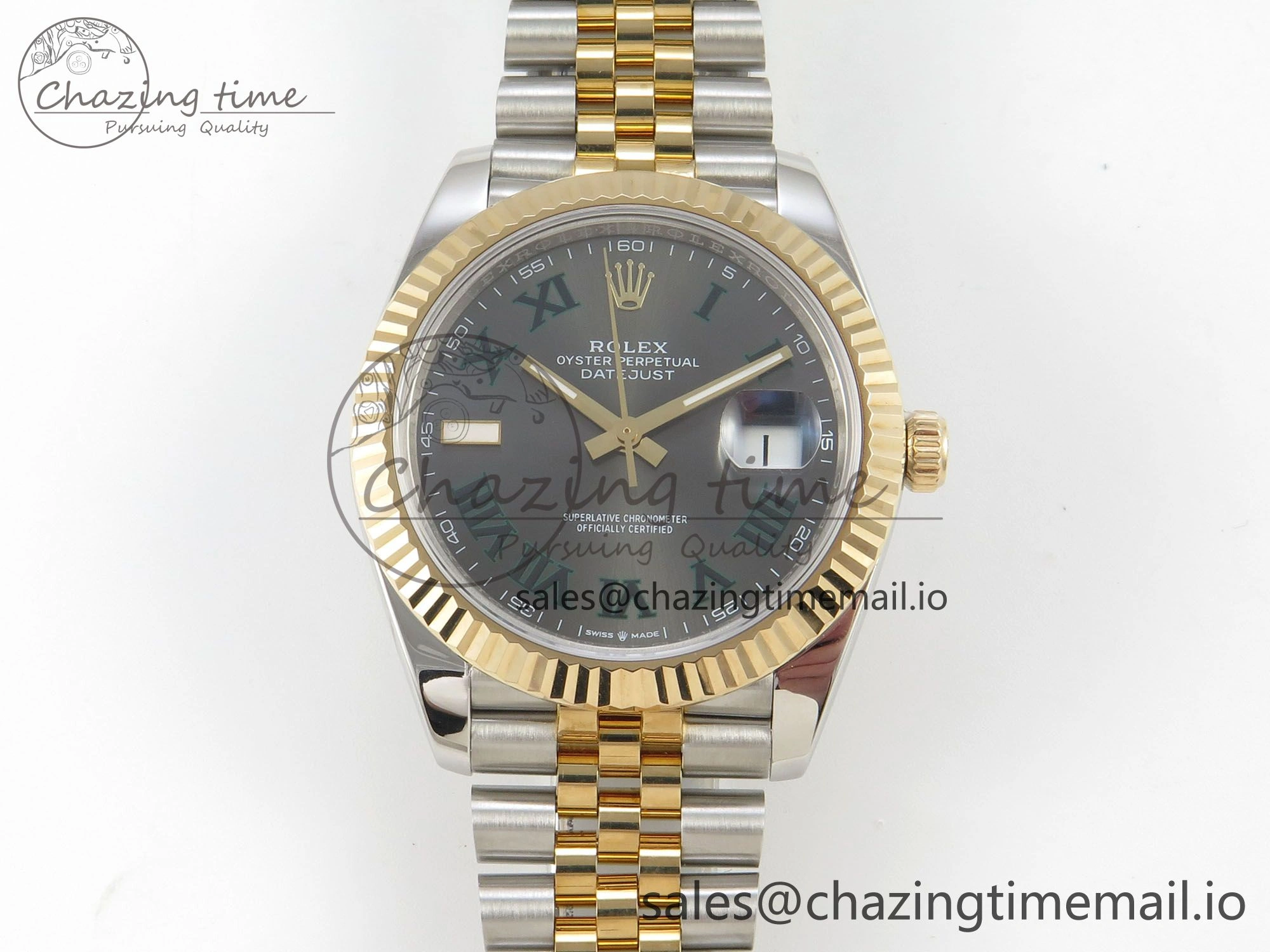 Effortless DateJust 41mm 126333 SS YG 3EF 1:1 Best Edition Gray Roman Dial on SS YG Jubilee Bracelet SA 302