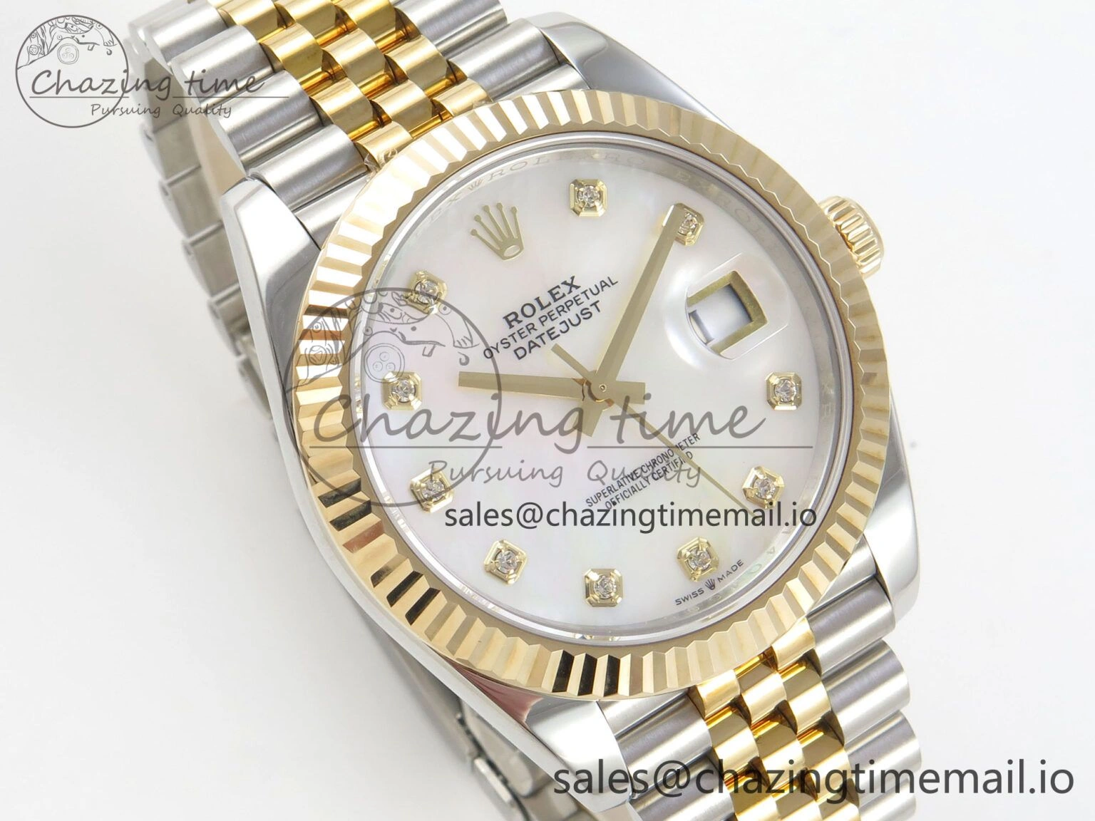 Reliable DateJust 41mm 126333 SS YG 3EF 1:1 Best Edition White MOP Diamond Dial on SS YG Jubilee Bracelet SA 299