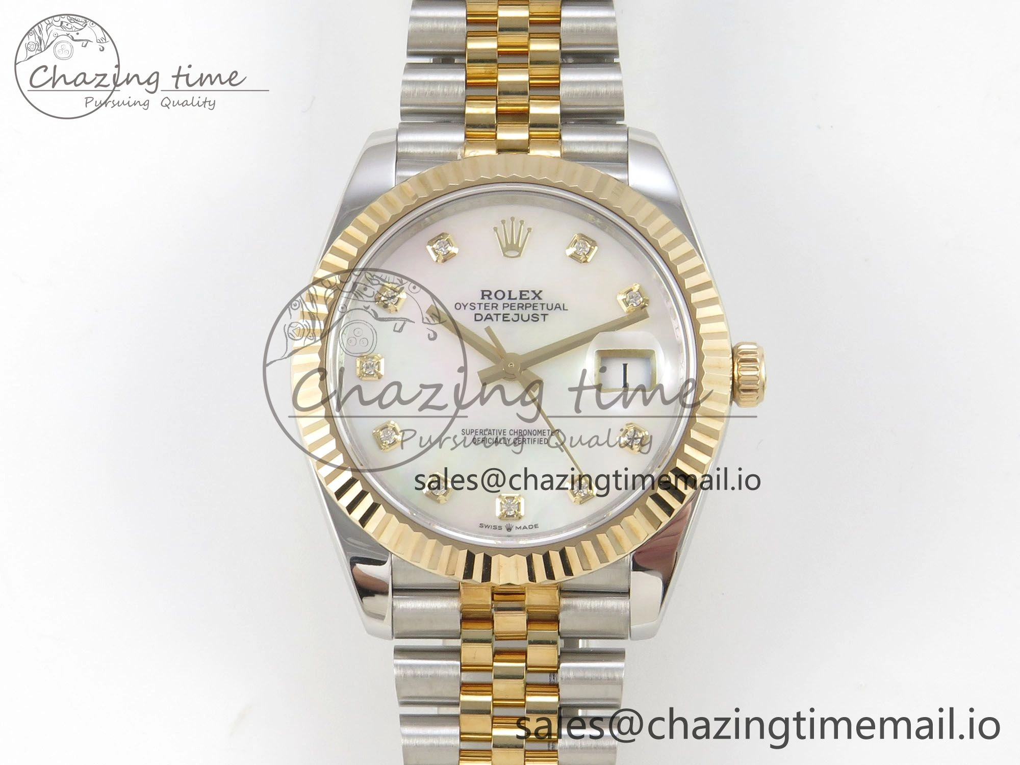 Reliable DateJust 41mm 126333 SS YG 3EF 1:1 Best Edition White MOP Diamond Dial on SS YG Jubilee Bracelet SA 299