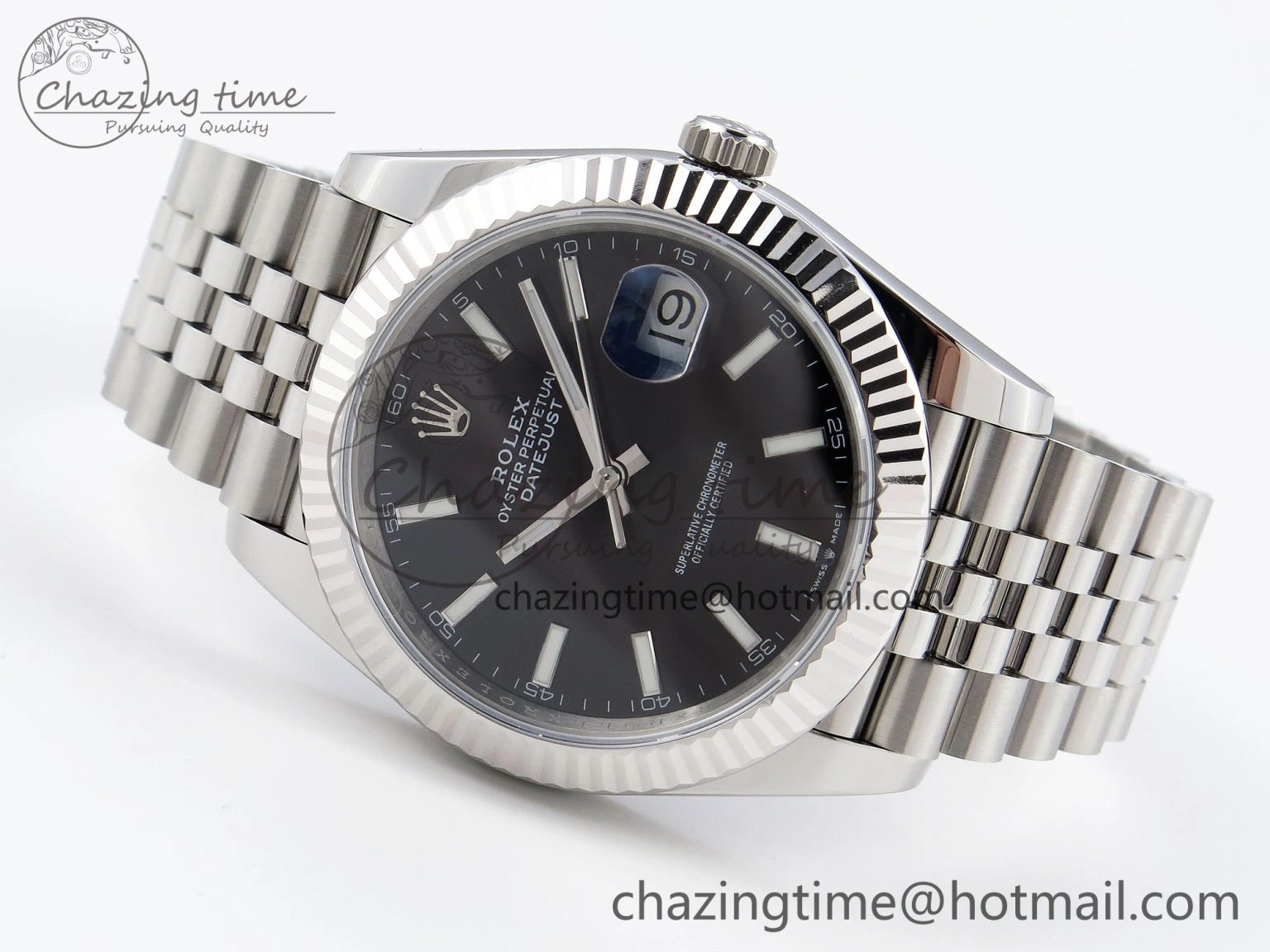 Effortless DateJust 41mm 126334 904 SS ARF 1:1 Best Edition Black Dial Sticks Markers on Jubilee Bracelet SH 1869