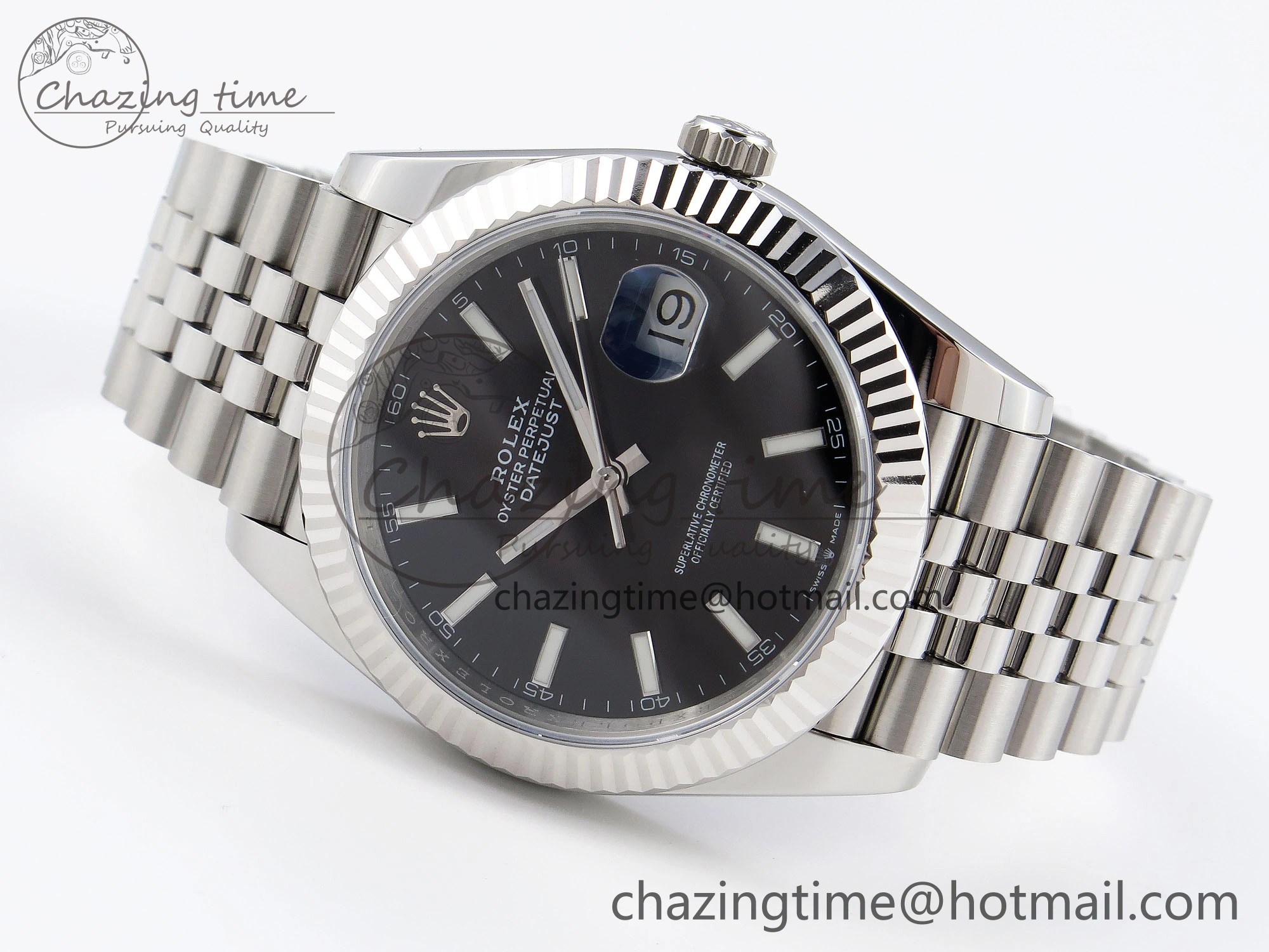 Effortless DateJust 41mm 126334 904 SS ARF 1:1 Best Edition Black Dial Sticks Markers on Jubilee Bracelet SH 1869