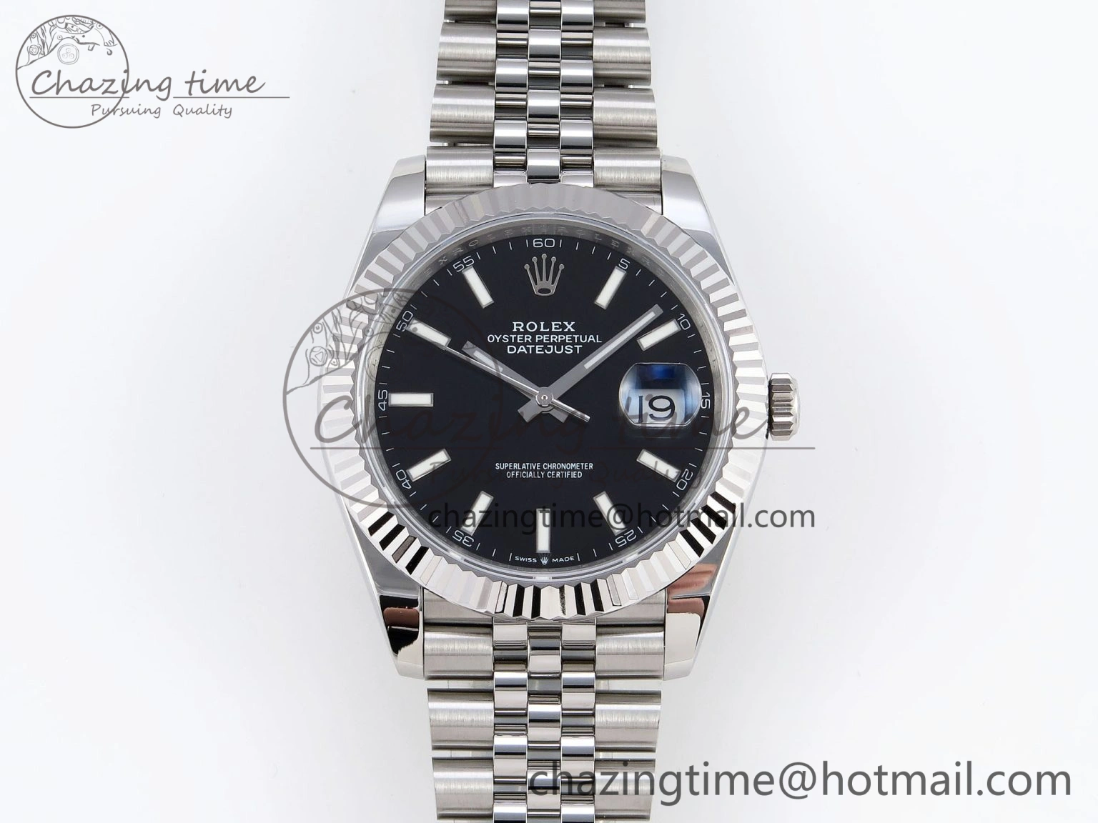 Effortless DateJust 41mm 126334 904 SS ARF 1:1 Best Edition Black Dial Sticks Markers on Jubilee Bracelet SH 1869