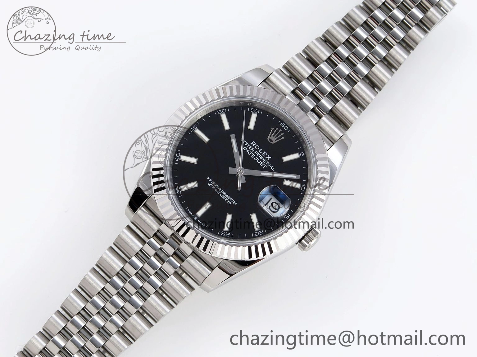 Effortless DateJust 41mm 126334 904 SS ARF 1:1 Best Edition Black Dial Sticks Markers on Jubilee Bracelet SH 1869