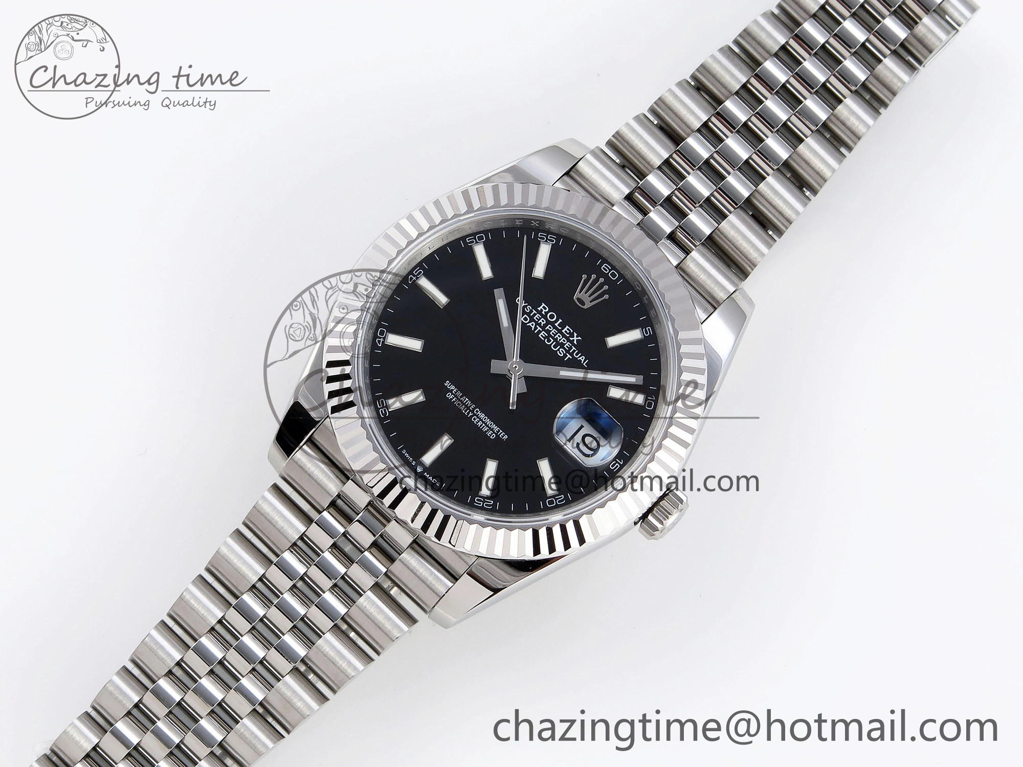 Effortless DateJust 41mm 126334 904 SS ARF 1:1 Best Edition Black Dial Sticks Markers on Jubilee Bracelet SH 1869