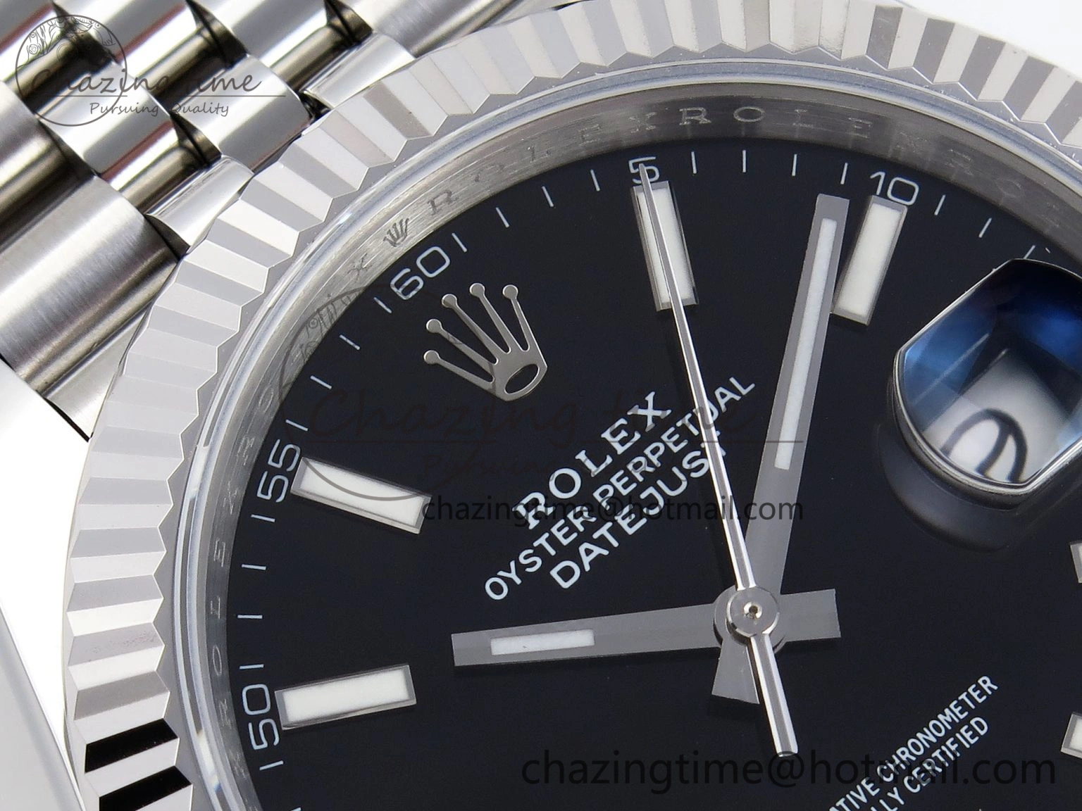 Effortless DateJust 41mm 126334 904 SS ARF 1:1 Best Edition Black Dial Sticks Markers on Jubilee Bracelet SH 1869