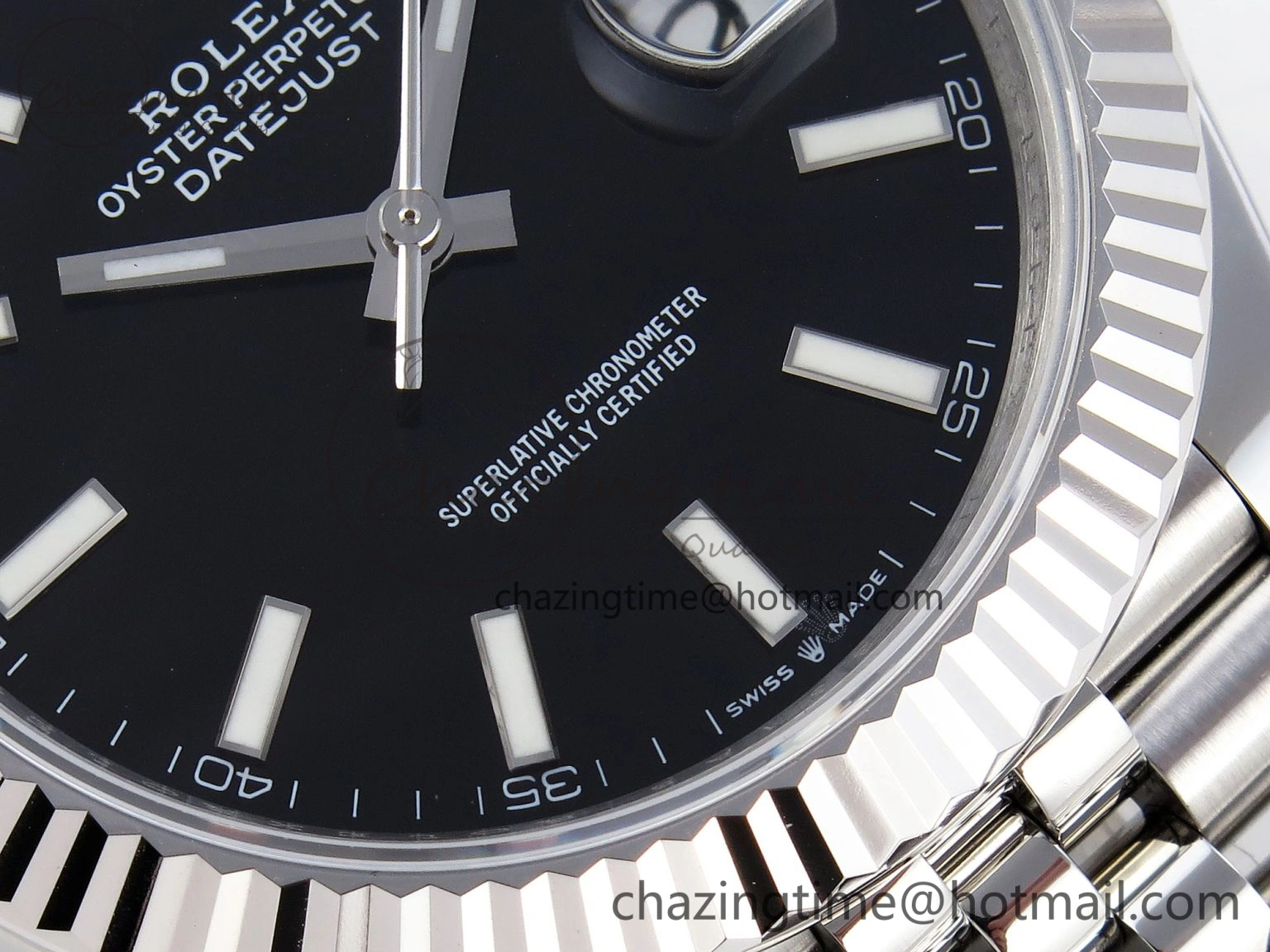 Effortless DateJust 41mm 126334 904 SS ARF 1:1 Best Edition Black Dial Sticks Markers on Jubilee Bracelet SH 1869