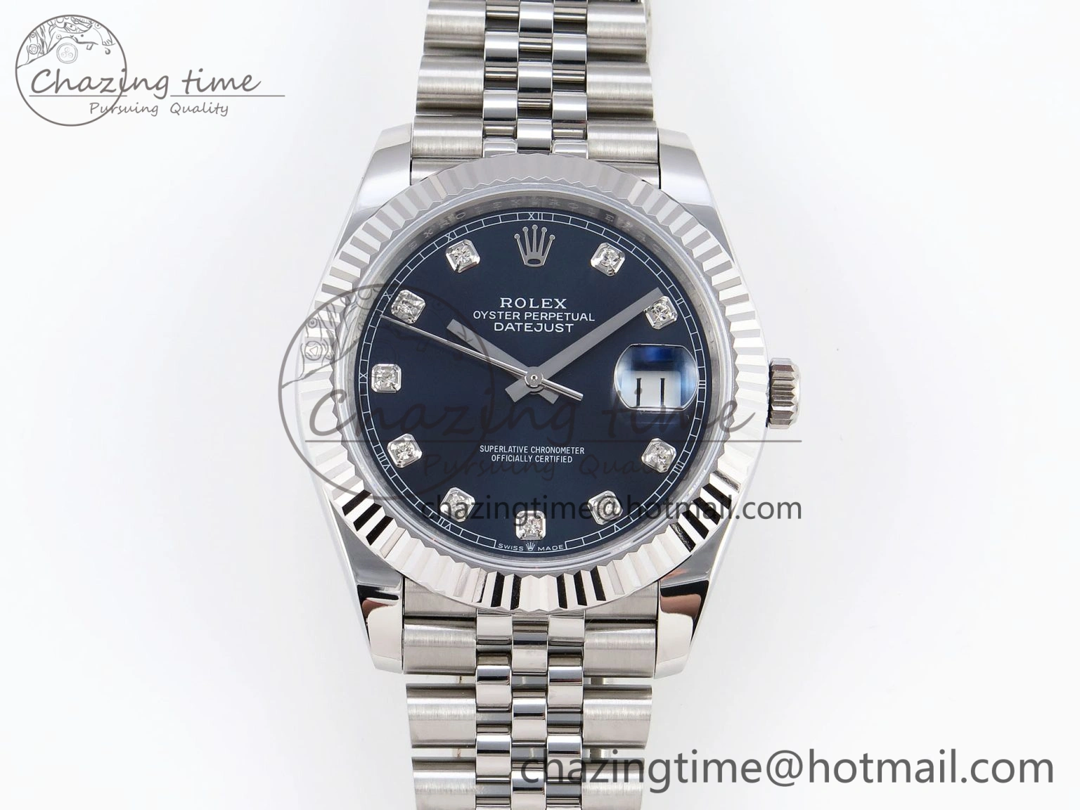 Lightweight DateJust 41mm 126334 904 SS ARF 1:1 Best Edition Blue Dial Diamonds Markers on Jubilee Bracelet SH 1863