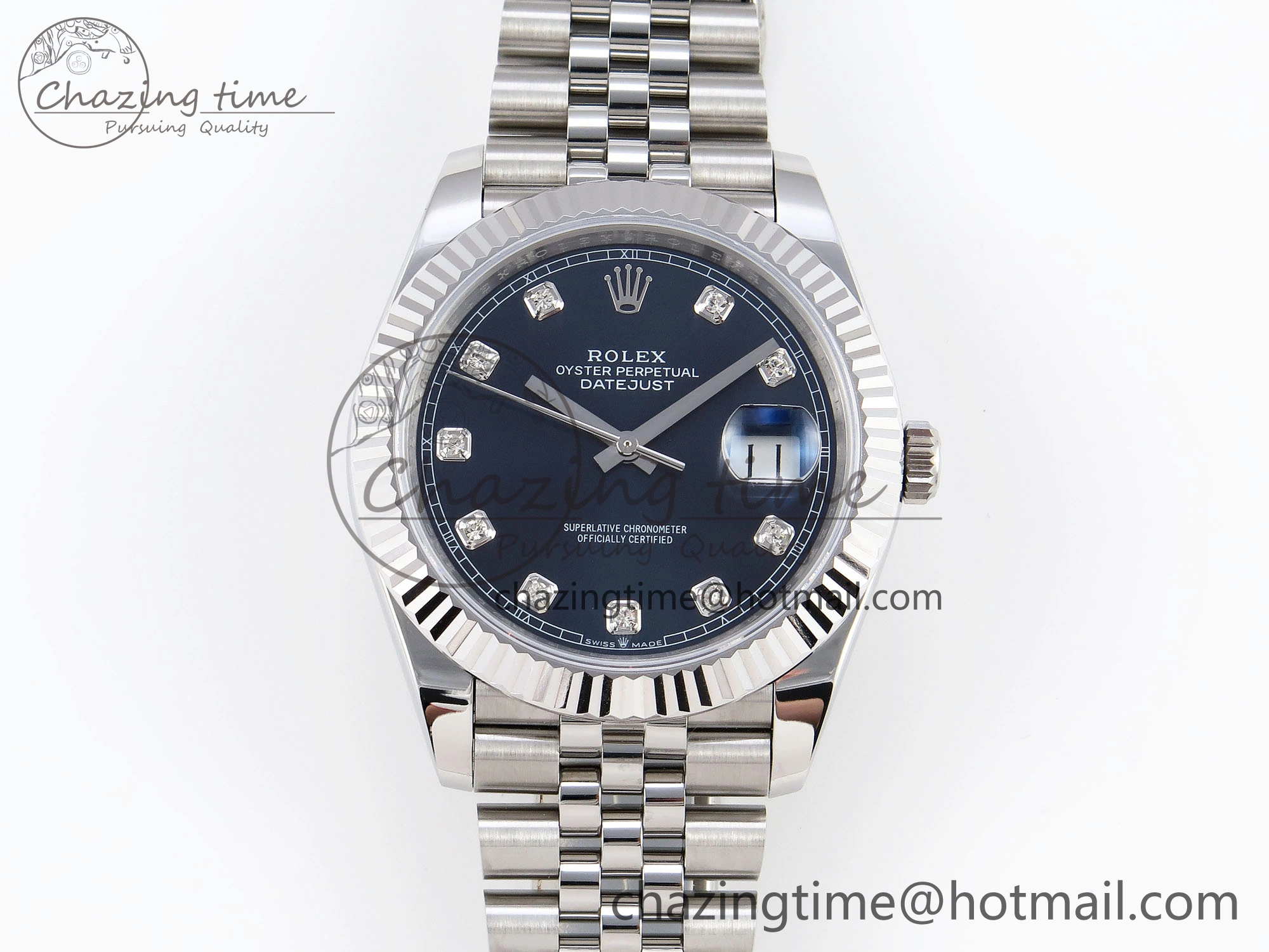 Lightweight DateJust 41mm 126334 904 SS ARF 1:1 Best Edition Blue Dial Diamonds Markers on Jubilee Bracelet SH 1863