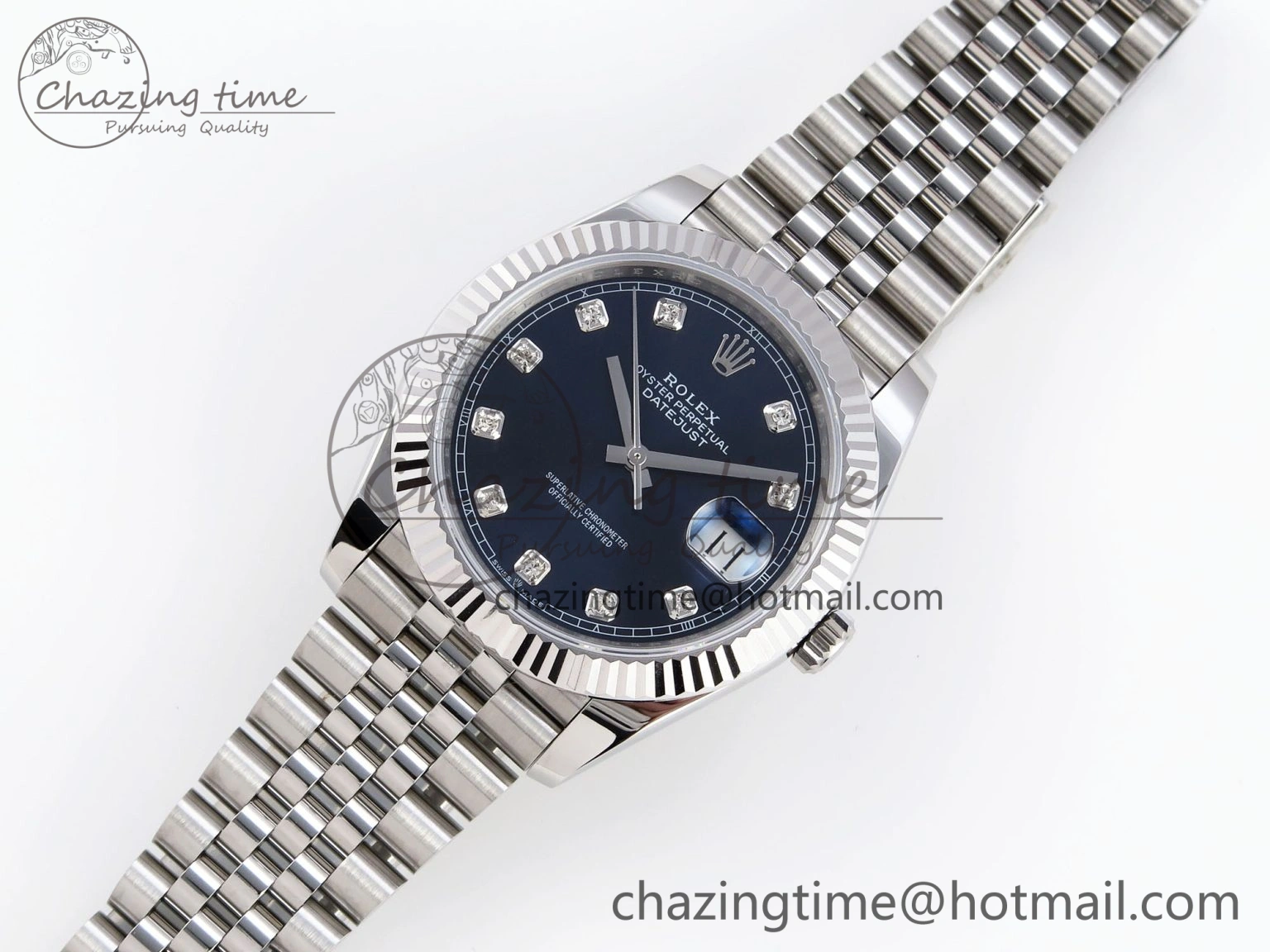 Lightweight DateJust 41mm 126334 904 SS ARF 1:1 Best Edition Blue Dial Diamonds Markers on Jubilee Bracelet SH 1863
