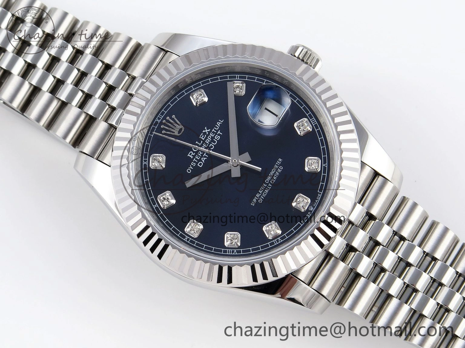 Lightweight DateJust 41mm 126334 904 SS ARF 1:1 Best Edition Blue Dial Diamonds Markers on Jubilee Bracelet SH 1863