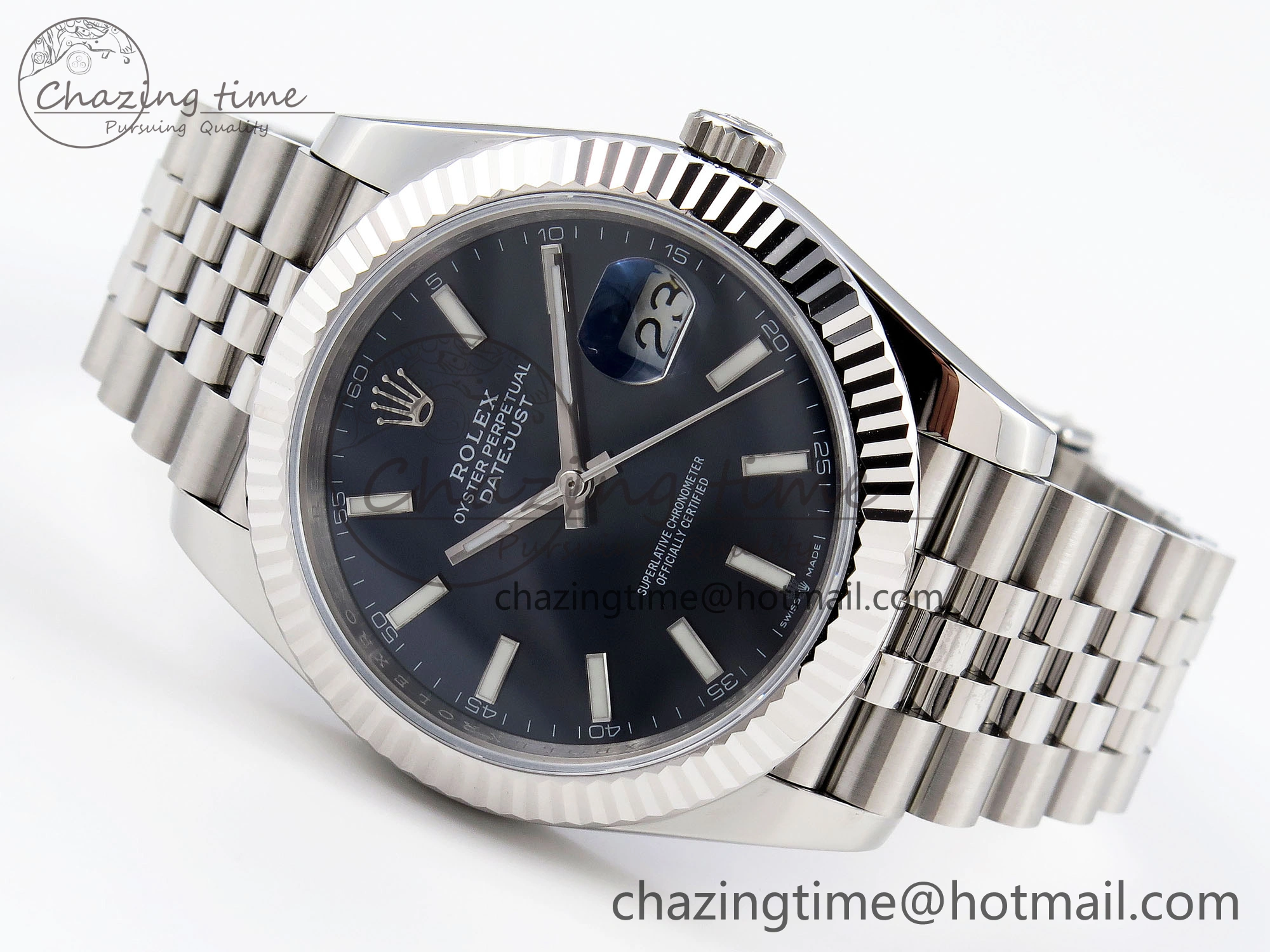 Original DateJust 41mm 126334 904 SS ARF 1:1 Best Edition Blue Dial Sticks Markers on Jubilee Bracelet SH 1864