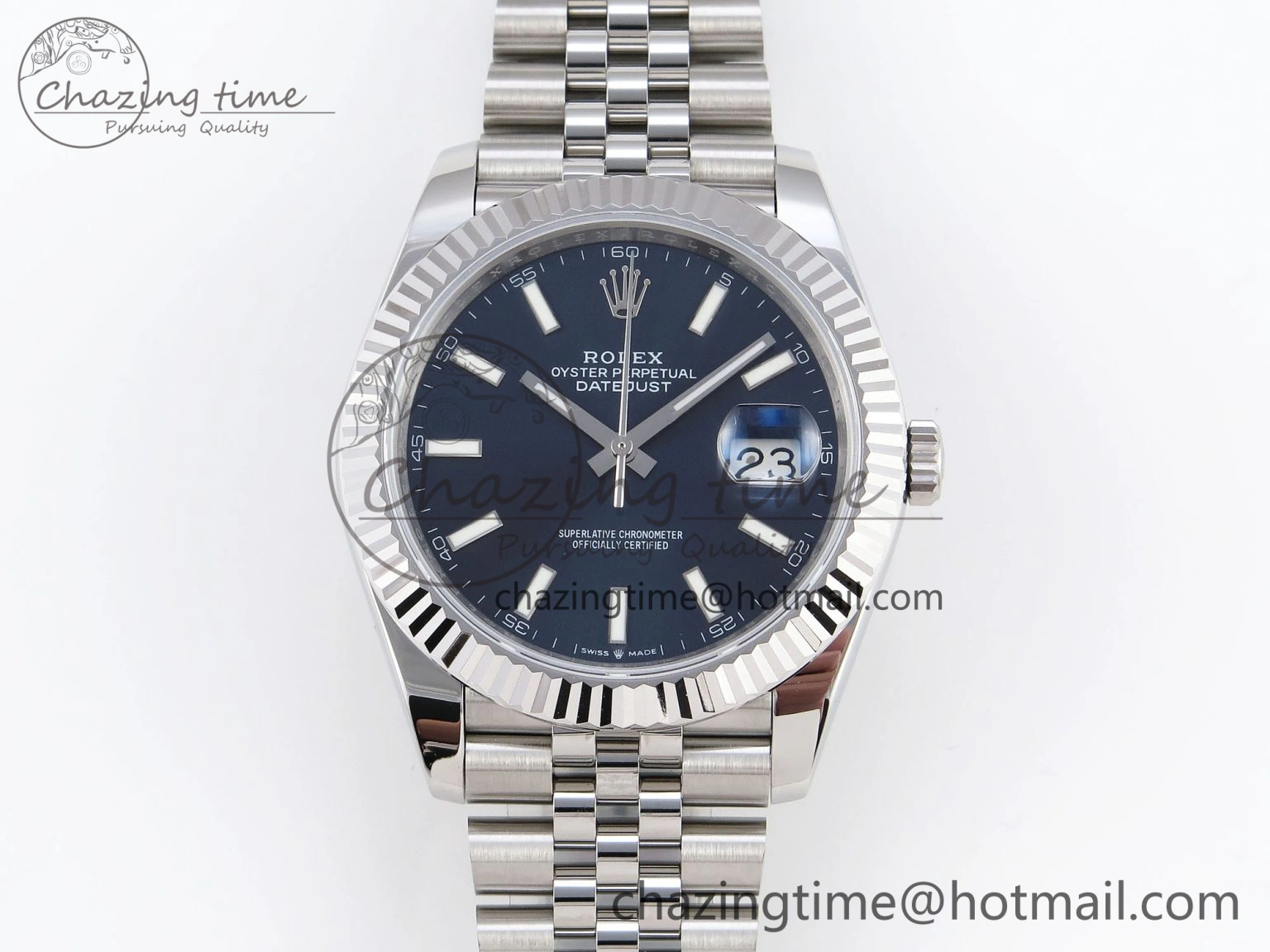 Original DateJust 41mm 126334 904 SS ARF 1:1 Best Edition Blue Dial Sticks Markers on Jubilee Bracelet SH 1864