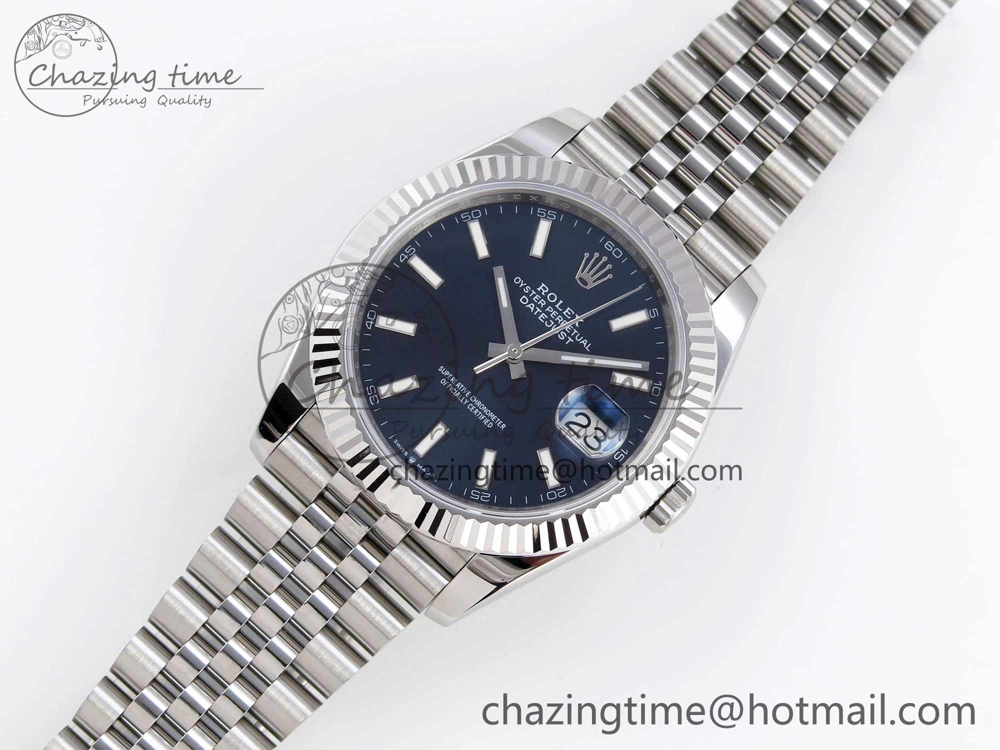Original DateJust 41mm 126334 904 SS ARF 1:1 Best Edition Blue Dial Sticks Markers on Jubilee Bracelet SH 1864