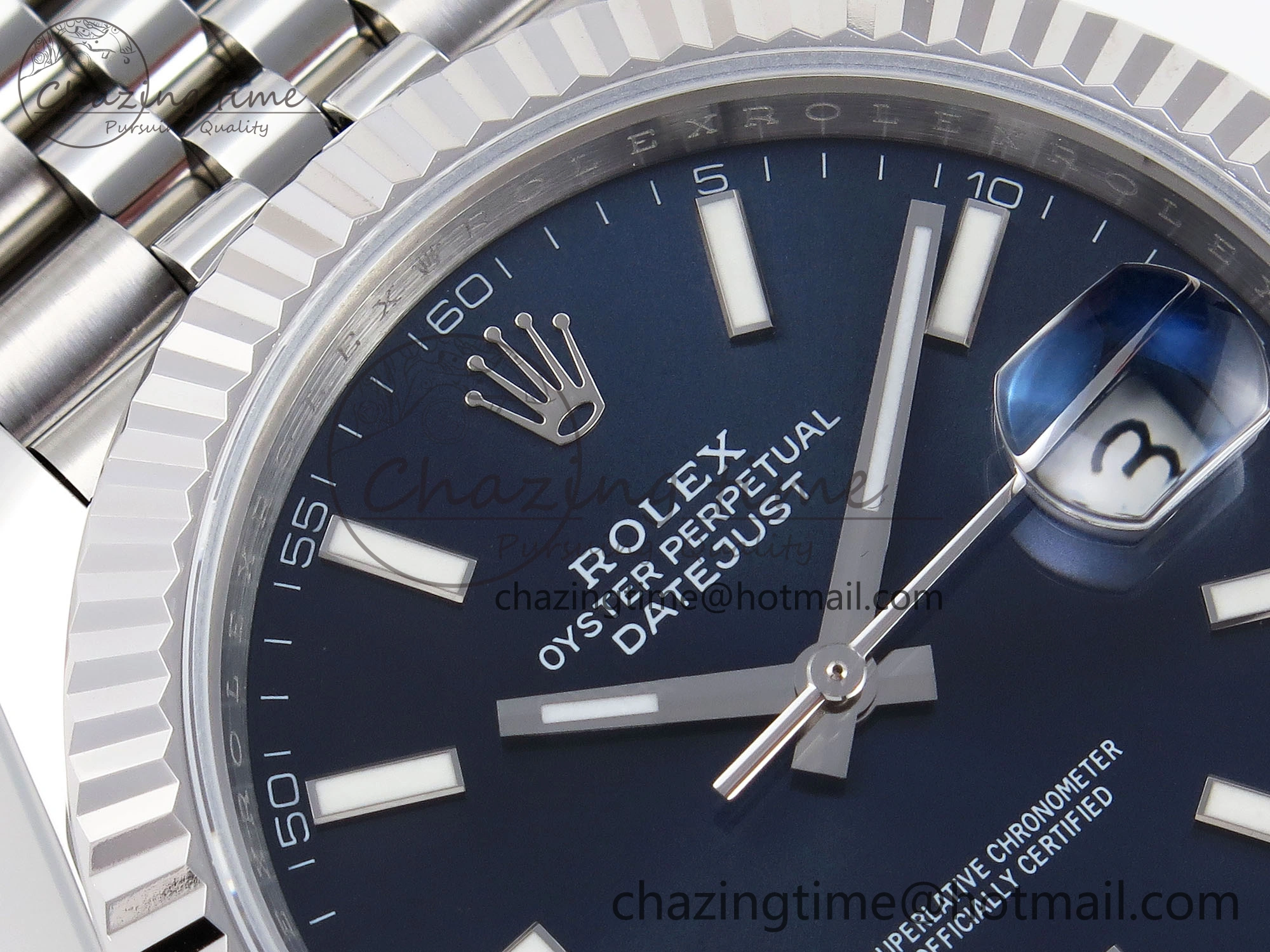 Original DateJust 41mm 126334 904 SS ARF 1:1 Best Edition Blue Dial Sticks Markers on Jubilee Bracelet SH 1864