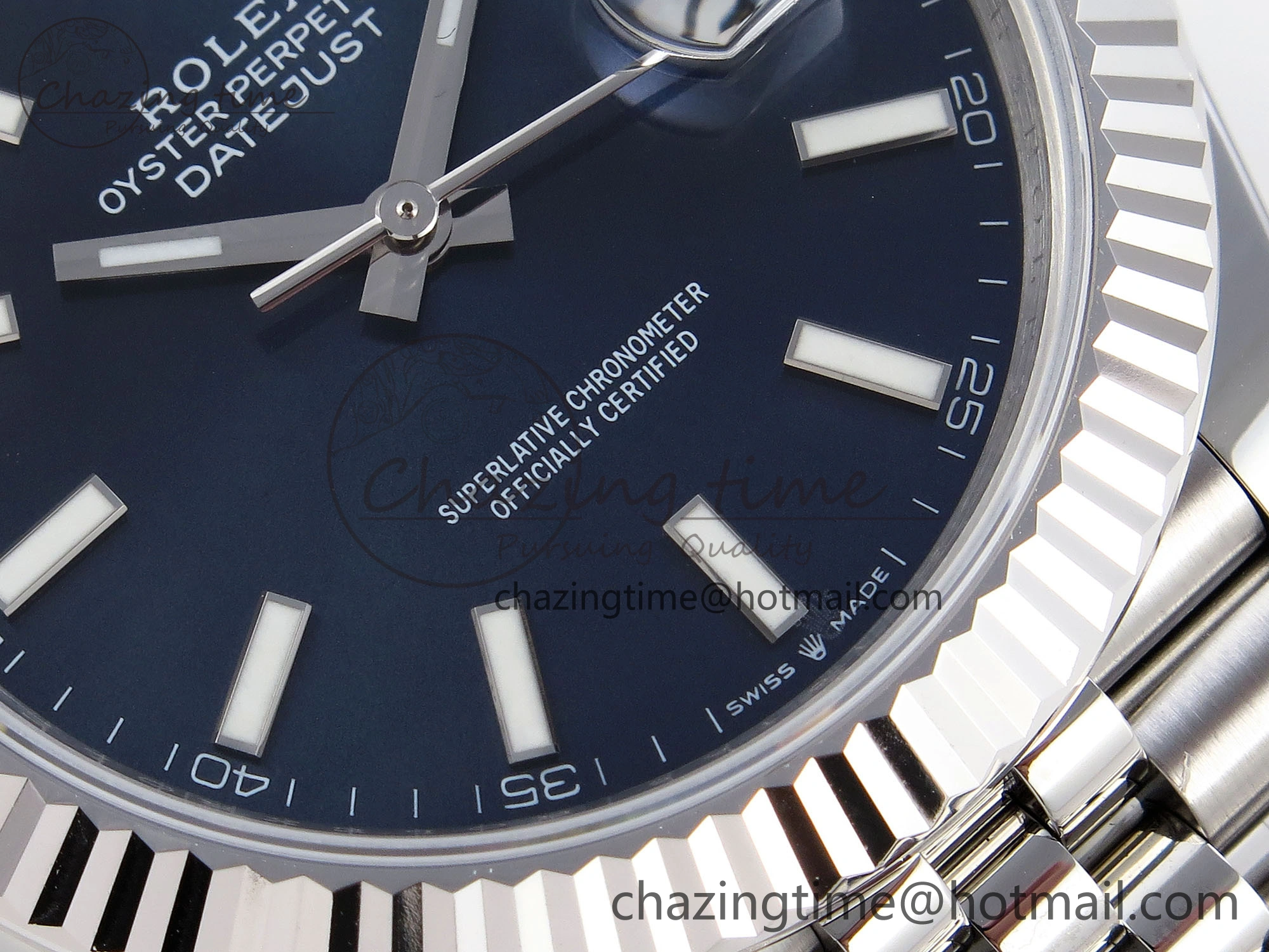 Original DateJust 41mm 126334 904 SS ARF 1:1 Best Edition Blue Dial Sticks Markers on Jubilee Bracelet SH 1864