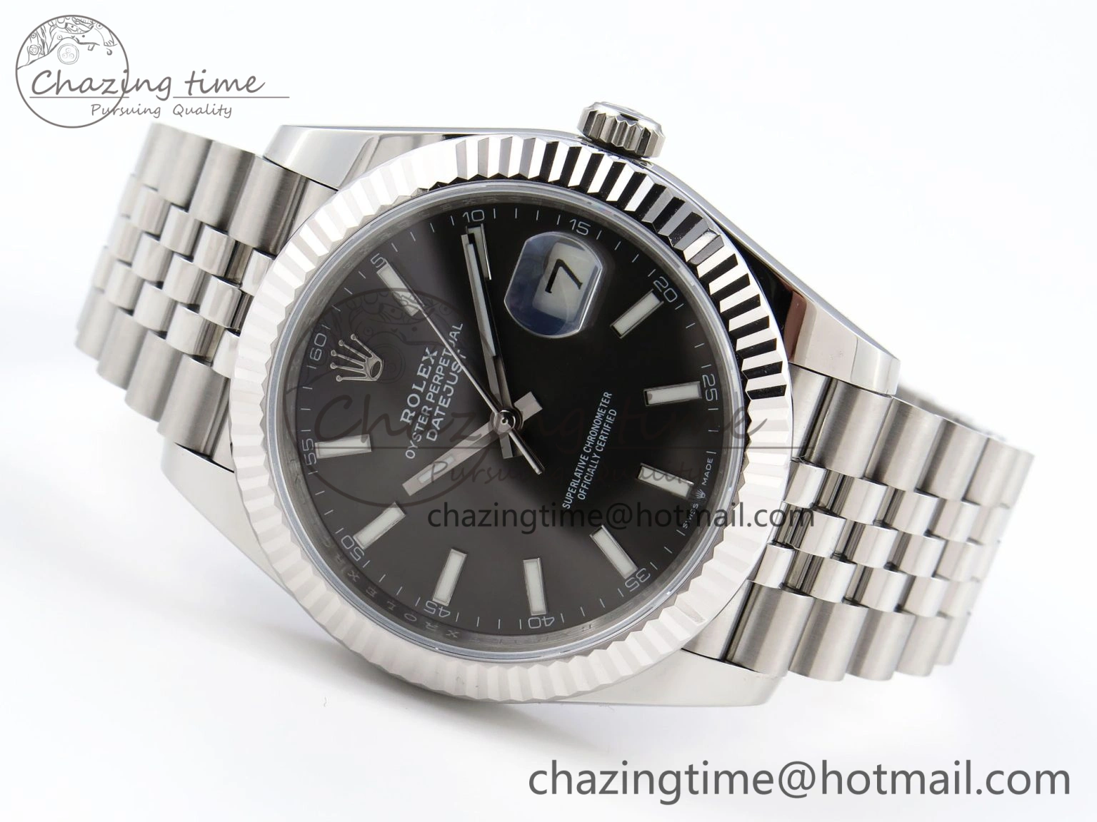 Seasonal DateJust 41mm 126334 904 SS ARF 1:1 Best Edition Gray Dial Sticks Markers on Jubilee Bracelet SH 1865