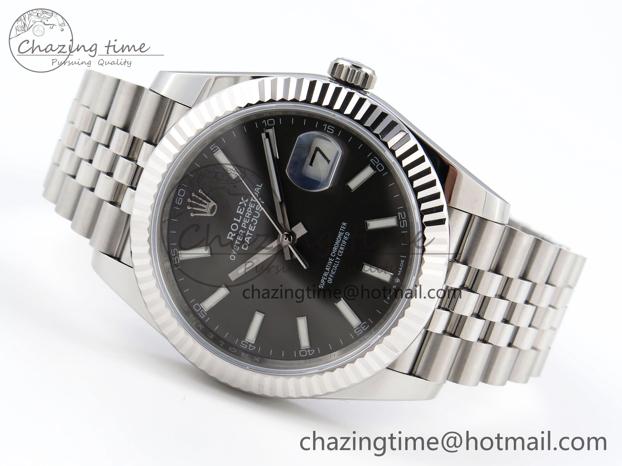 Seasonal DateJust 41mm 126334 904 SS ARF 1:1 Best Edition Gray Dial Sticks Markers on Jubilee Bracelet SH 1865