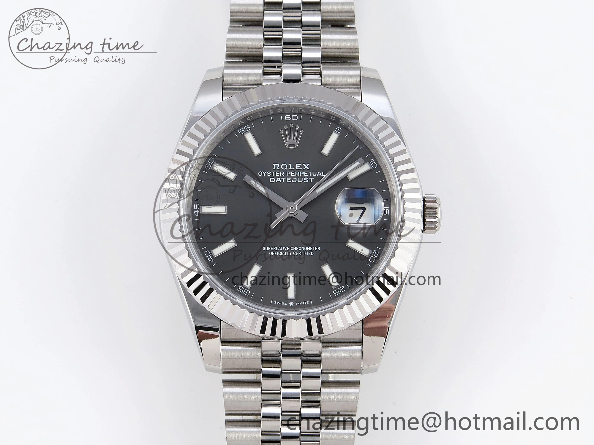 Seasonal DateJust 41mm 126334 904 SS ARF 1:1 Best Edition Gray Dial Sticks Markers on Jubilee Bracelet SH 1865