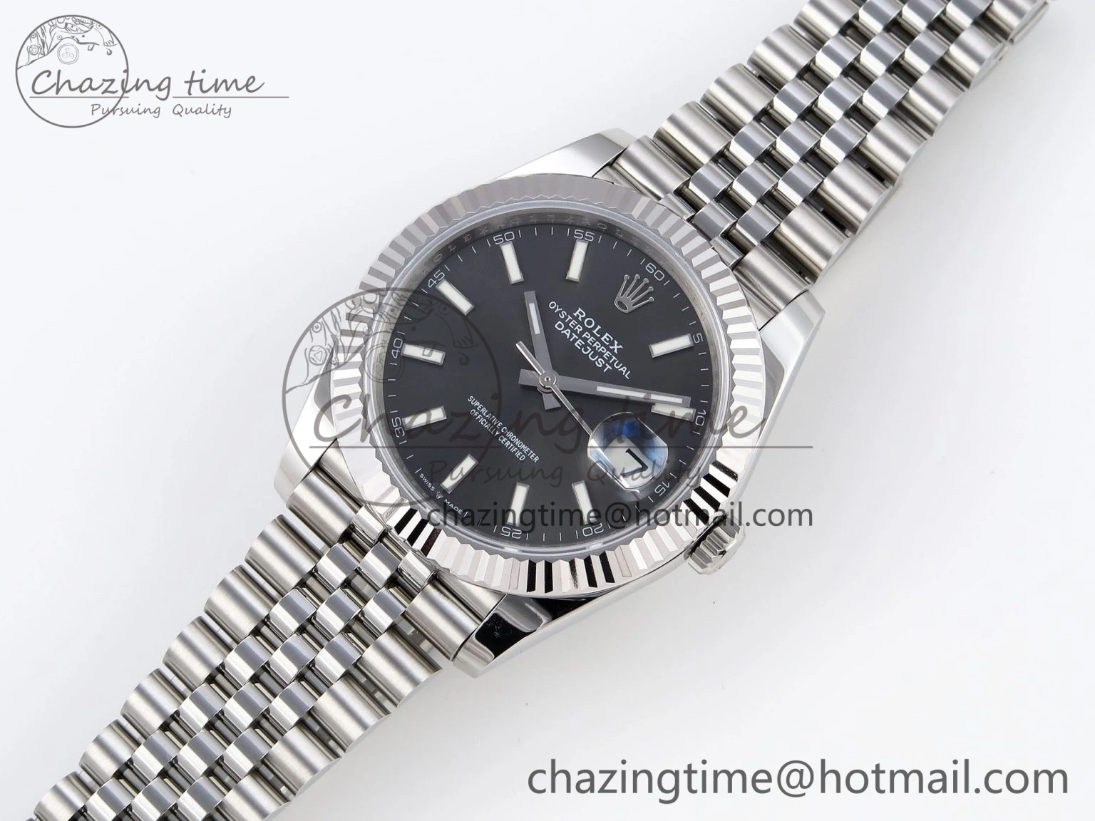 Seasonal DateJust 41mm 126334 904 SS ARF 1:1 Best Edition Gray Dial Sticks Markers on Jubilee Bracelet SH 1865