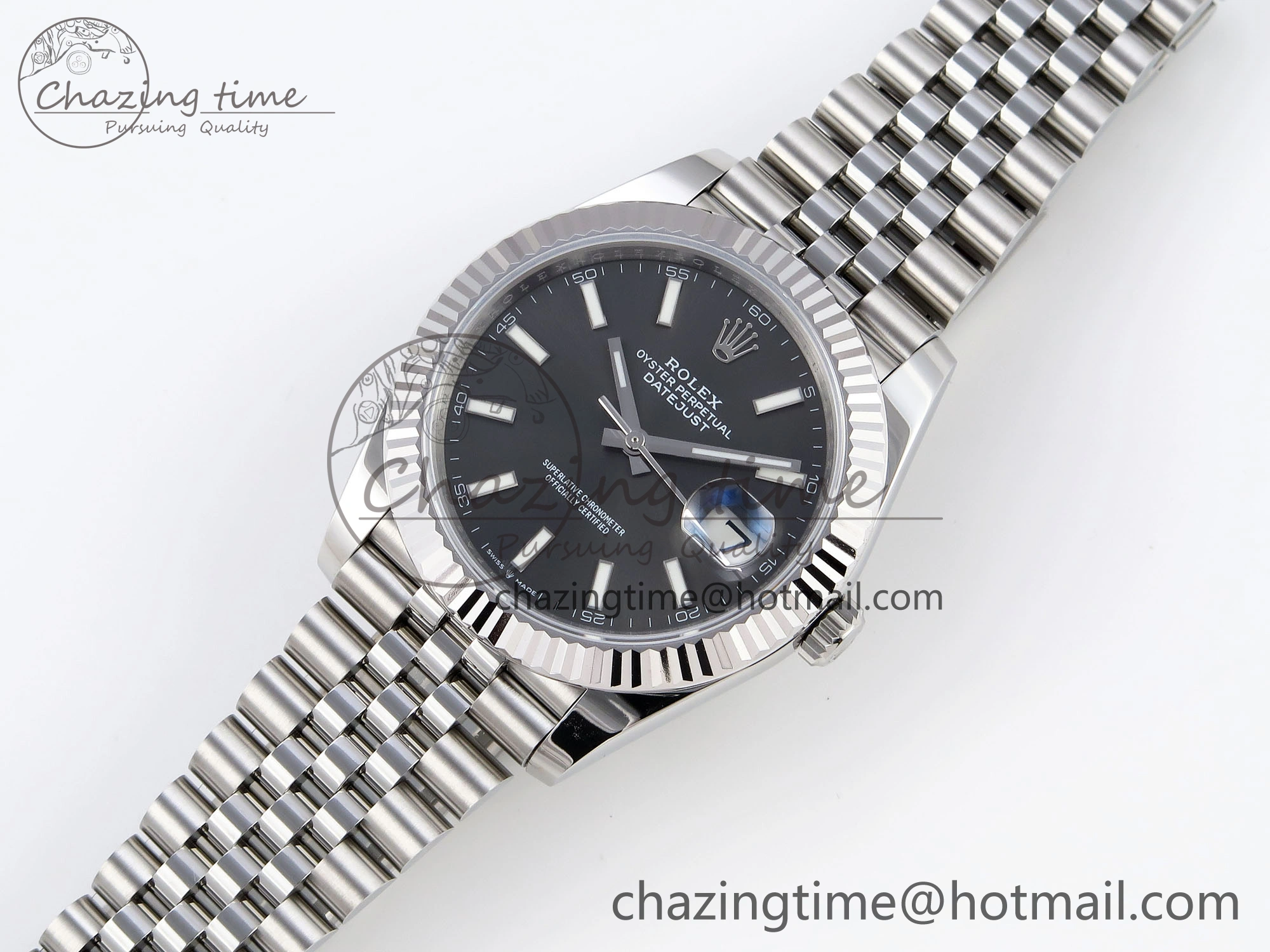 Seasonal DateJust 41mm 126334 904 SS ARF 1:1 Best Edition Gray Dial Sticks Markers on Jubilee Bracelet SH 1865