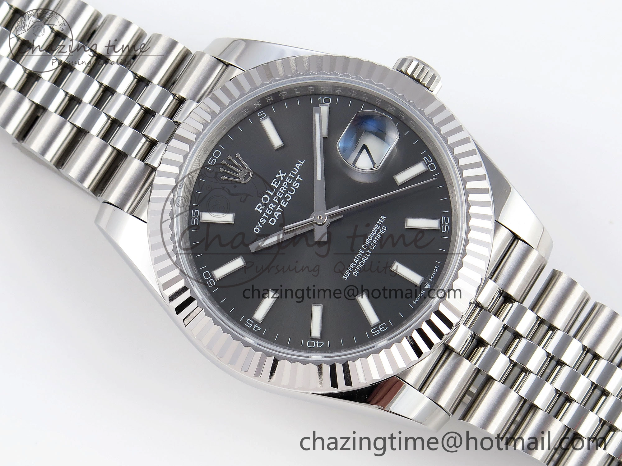 Seasonal DateJust 41mm 126334 904 SS ARF 1:1 Best Edition Gray Dial Sticks Markers on Jubilee Bracelet SH 1865