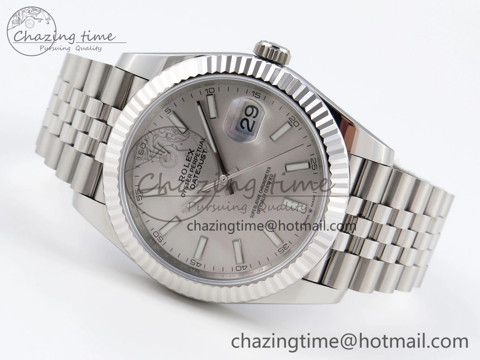 HighQuality DateJust 41mm 126334 904 SS ARF 1:1 Best Edition Silver Dial Sticks Markers on Jubilee Bracelet SH 1867