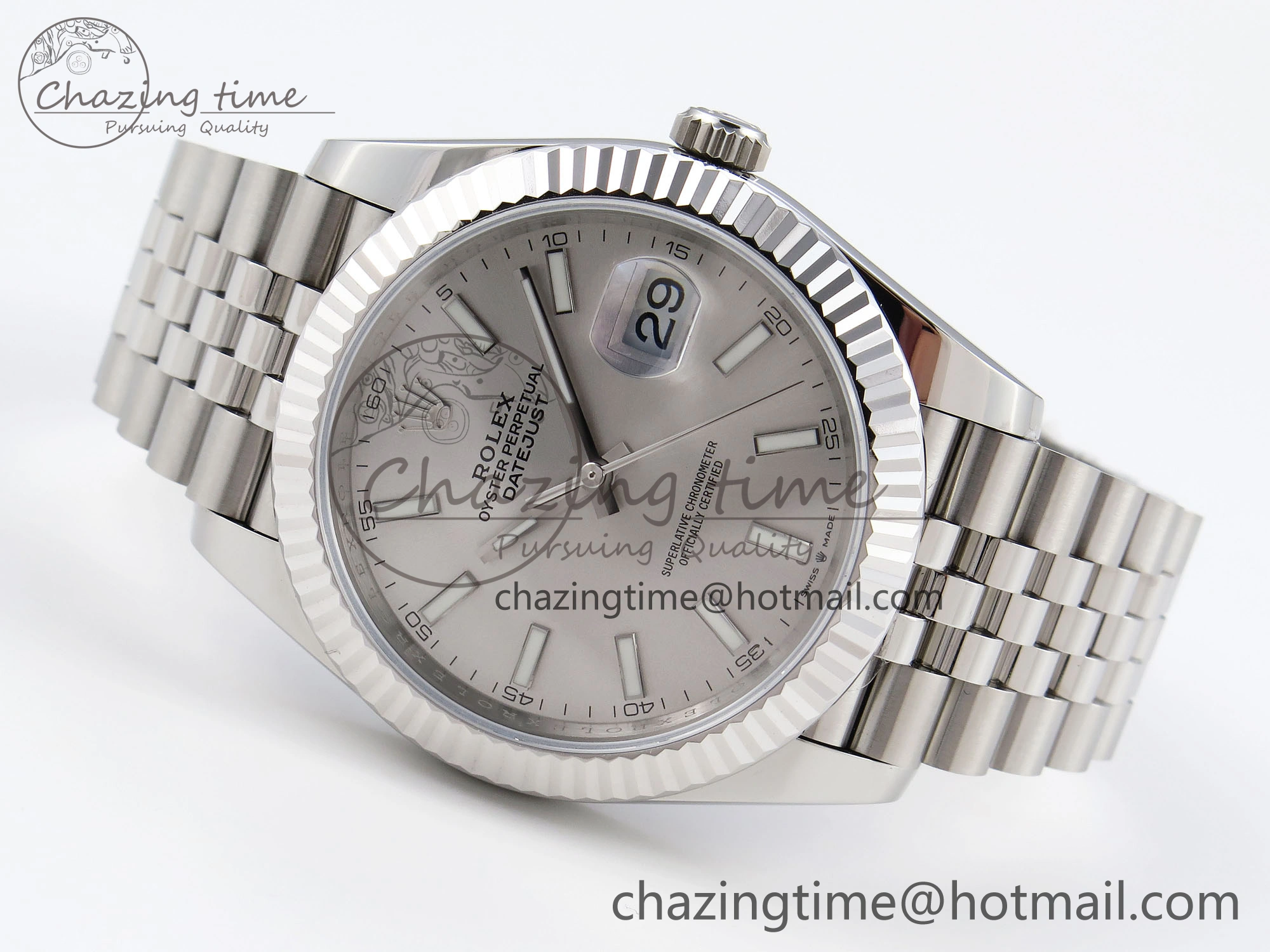 HighQuality DateJust 41mm 126334 904 SS ARF 1:1 Best Edition Silver Dial Sticks Markers on Jubilee Bracelet SH 1867