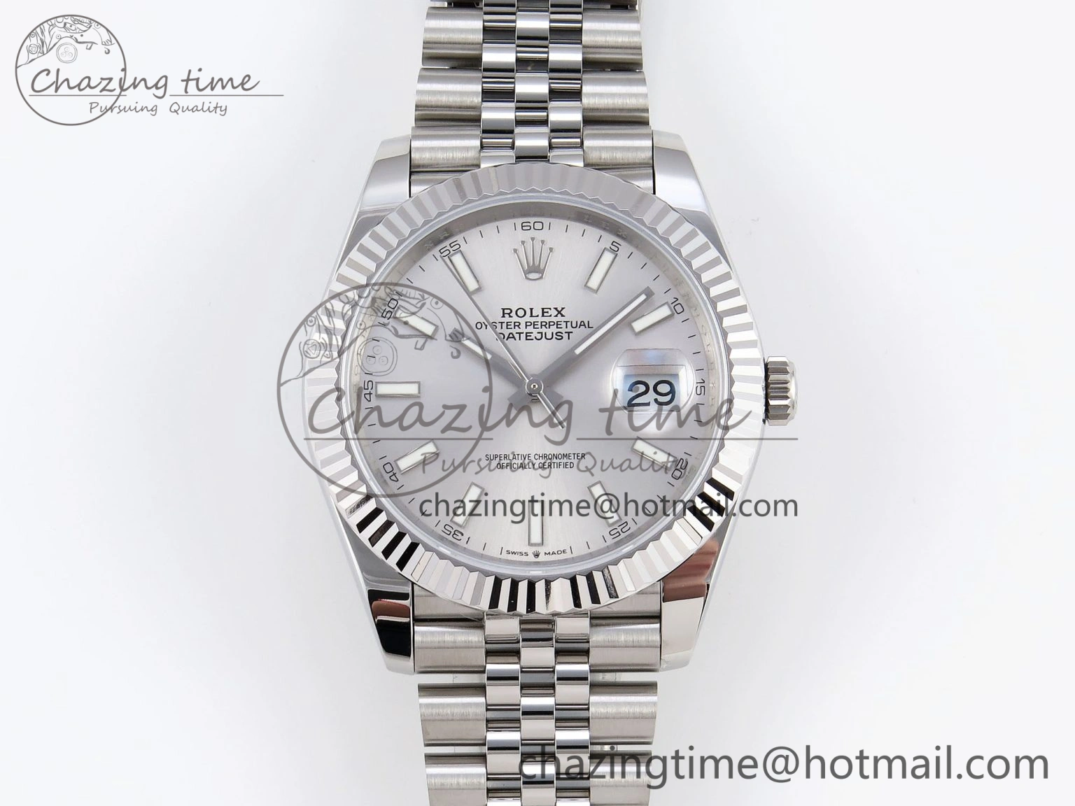 HighQuality DateJust 41mm 126334 904 SS ARF 1:1 Best Edition Silver Dial Sticks Markers on Jubilee Bracelet SH 1867