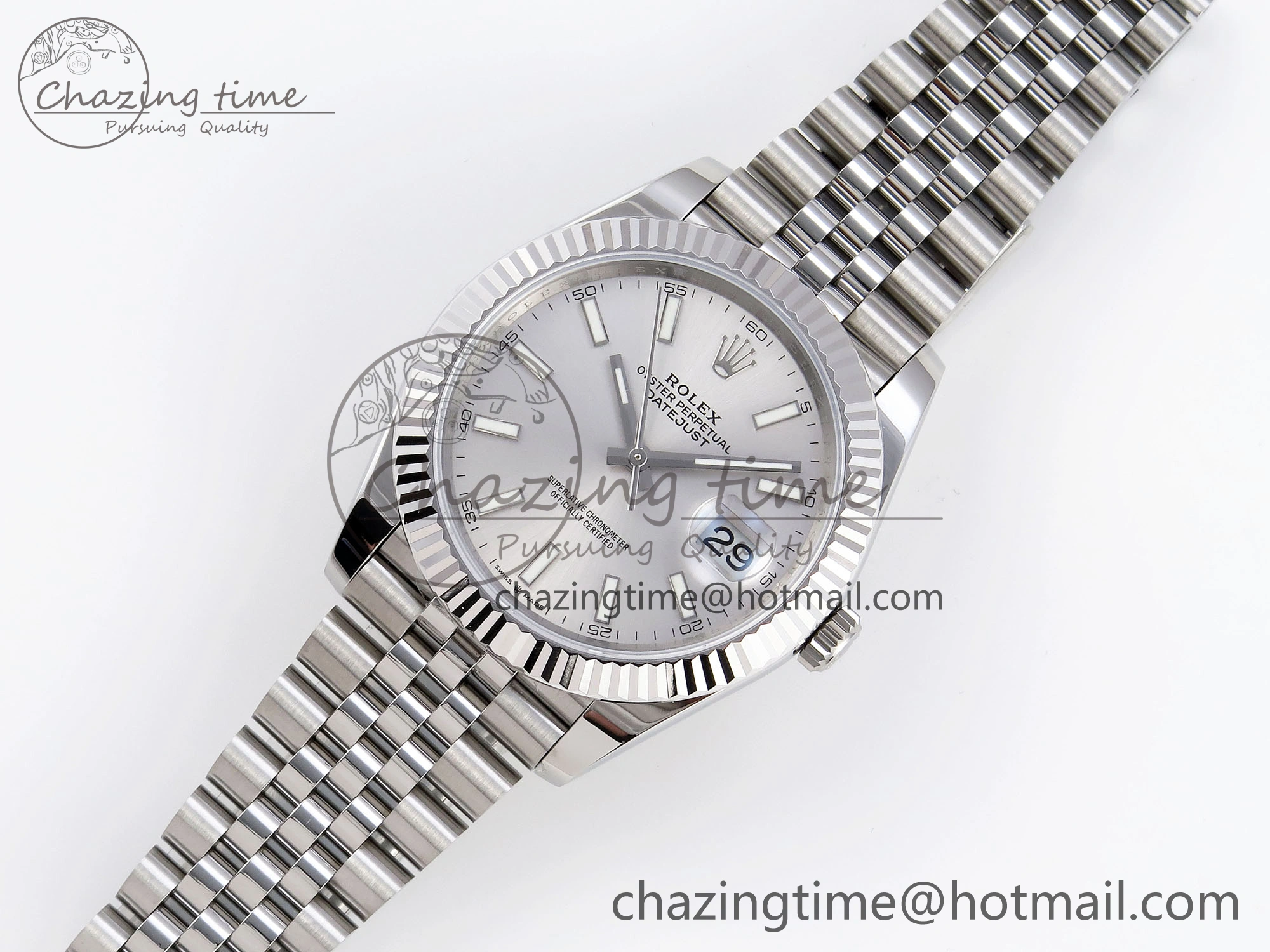 HighQuality DateJust 41mm 126334 904 SS ARF 1:1 Best Edition Silver Dial Sticks Markers on Jubilee Bracelet SH 1867