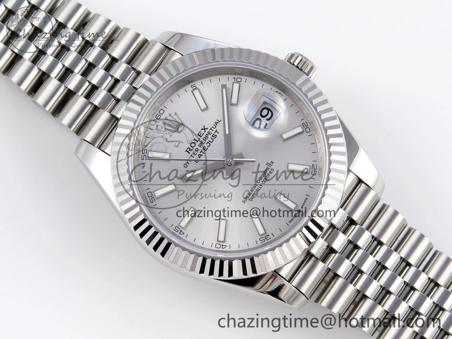 HighQuality DateJust 41mm 126334 904 SS ARF 1:1 Best Edition Silver Dial Sticks Markers on Jubilee Bracelet SH 1867